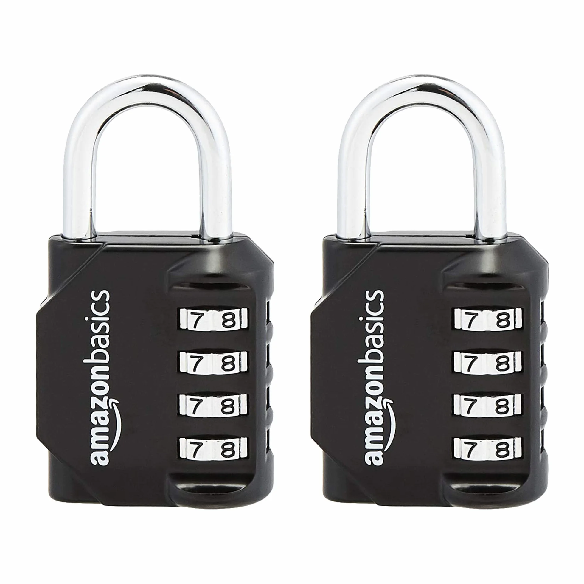 Amazon Basics 2 unità Lucchetto, Combinazione, nero, AB-PL111
