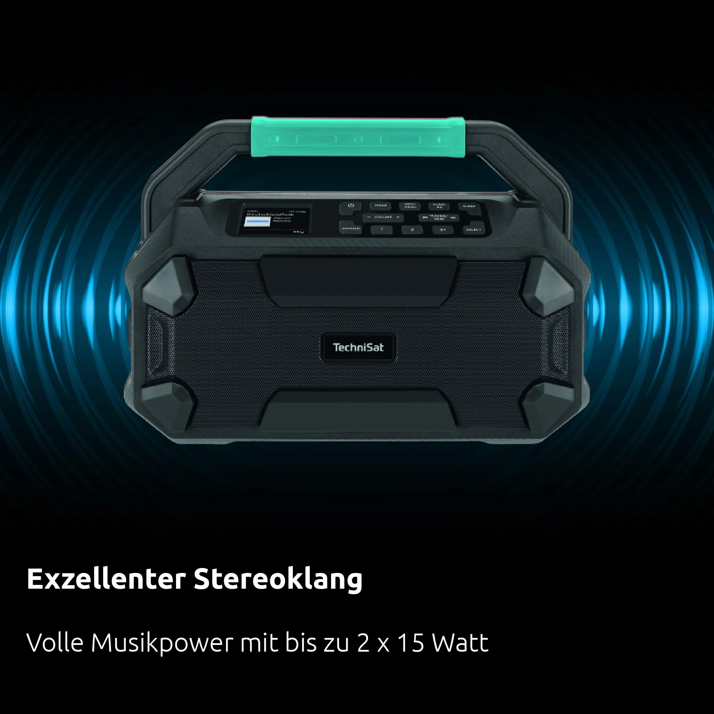 TechniSat Viola 231 OD - Batteria Makita Radio da cantiere compatibile (DAB+, FM, AUX, Bluetooth, IPX4, resistente agli spruzzi, 2 altoparlanti stereo da 15 W)