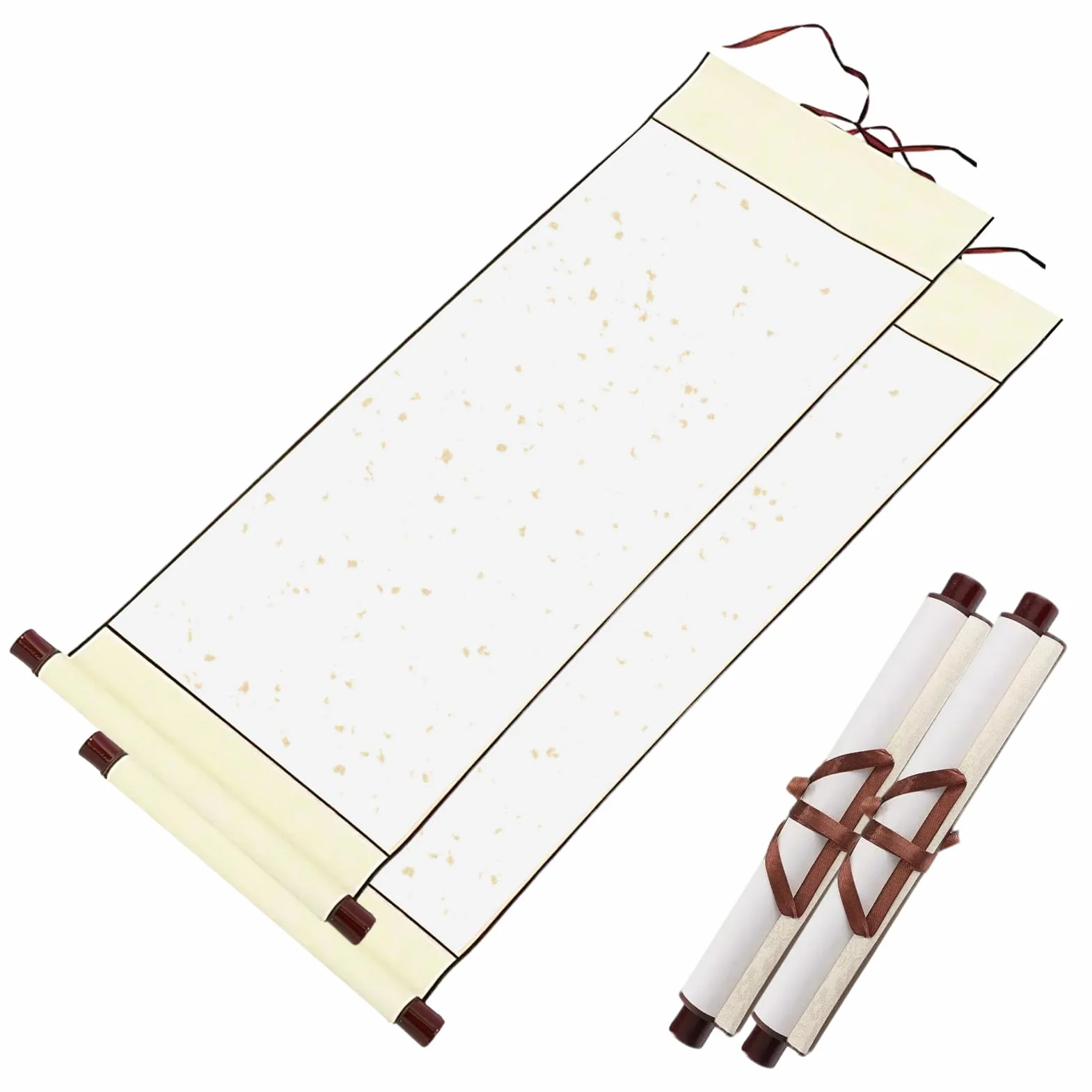 Hugwish 2pcs Chinese Scroll Calligraphy 80x30cm, Scroll Rice Paper Xuan Carta Pour Calligraphie Chinoise, Peinture Chinoise (bianco)