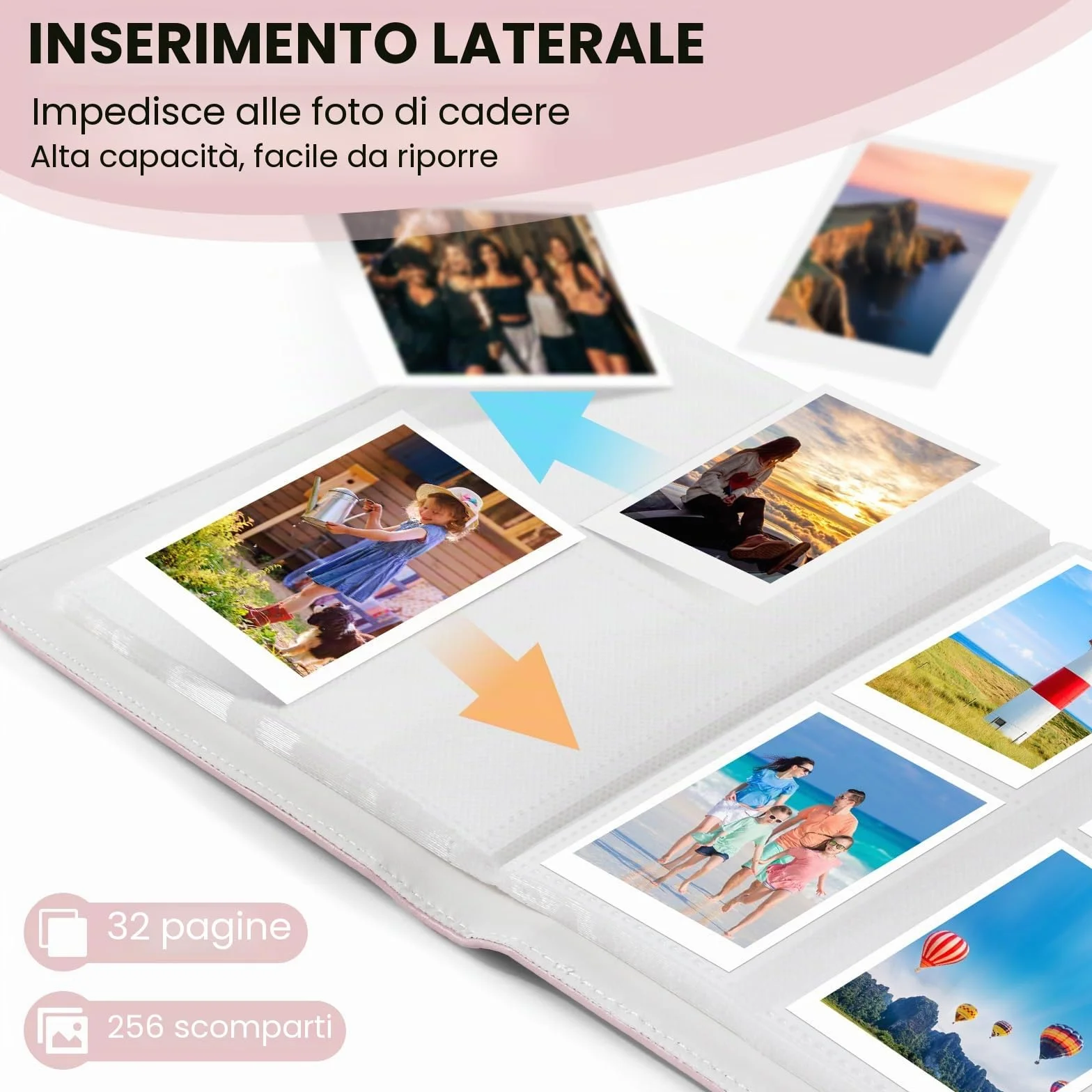 Album Fotografico 256 Tasche pour Fujifilm Instax Mini 7s 8 8+ 9 11 25 26 50s 70 90, Polaroid Zink, Kodak