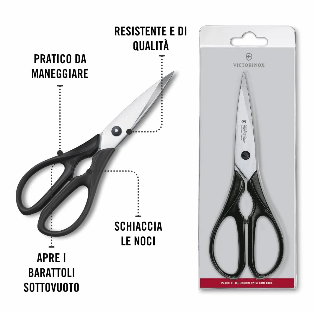 Victorinox, Forbici da Cucina Universali, in Acciaio Inox, Nere