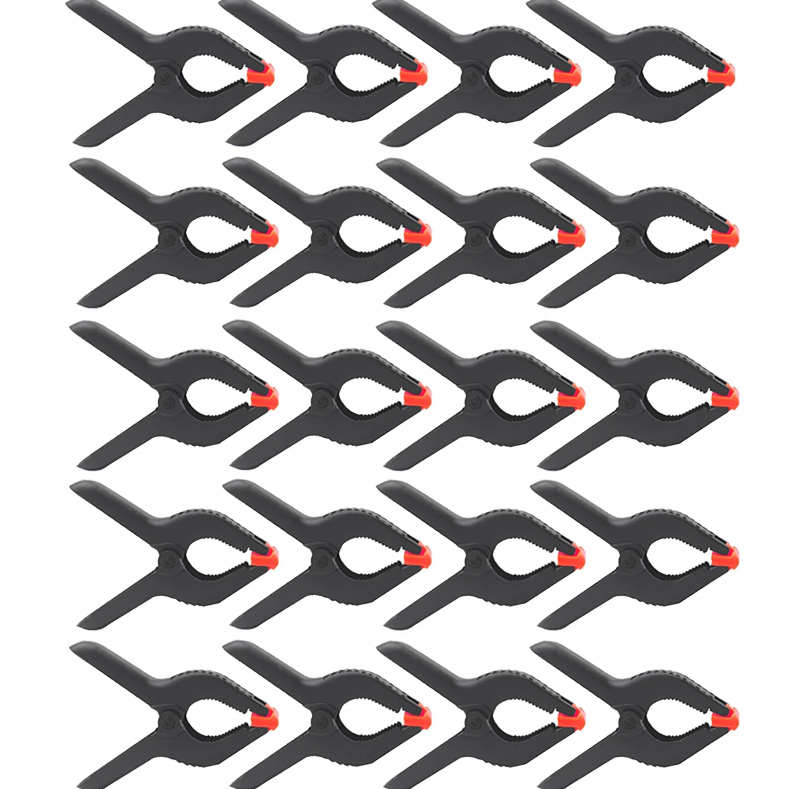 CESFONJER 20 pcs Set Morsetti a Molla in Nylon Multifunzionale, Mini Clip per Foto da Sfondo per Studi, Lavorazione di Legno di Fai Da Te, Lavorazione del Legno con estremità Arancione Morsetto