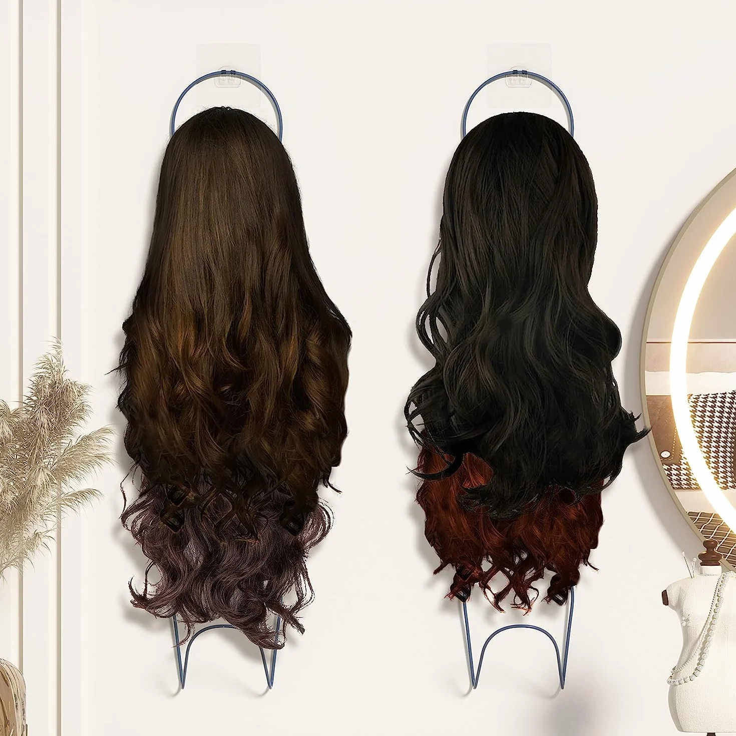 MIVIDE 15 Pezzi Porta Cappelli Appendi, Espositore da Porta per Cappelli, Sciarpe, Parrucche, Borse (con 6 Ganci)