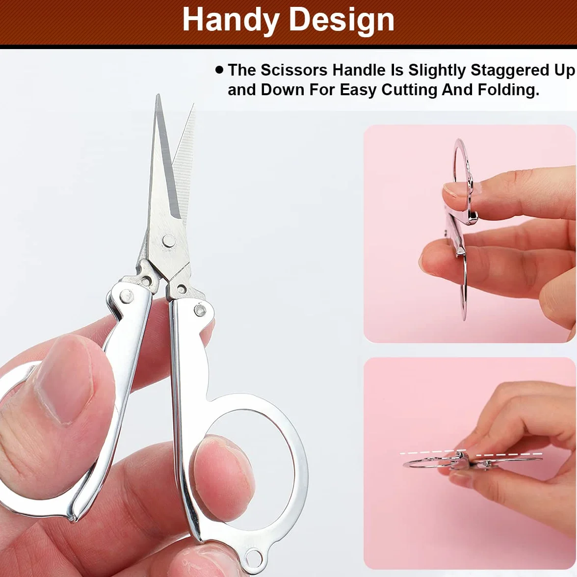 3 Pezzi Mini Forbici Pieghevoli, Forbici da Viaggio Forbice in Metallo Folding Scissors, Forbici Portatili Forbici Pieghevoli in Acciaio Inox Forbici Artigianali per Carta/Campeggio/Pesca/Ufficio
