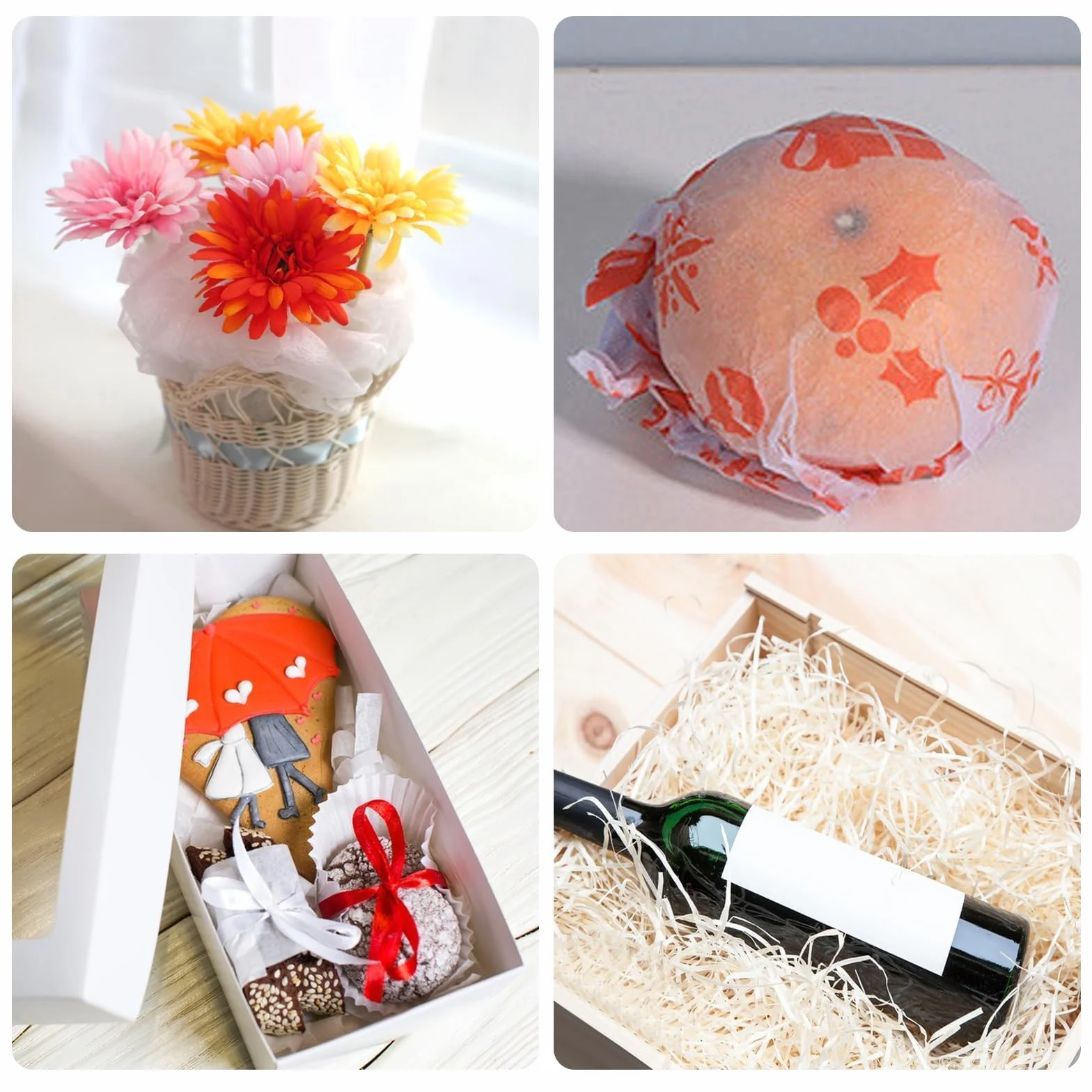 120 Fogli Carta Velina per Imballaggio, Velina Bianca, 50x35 cm da Imballaggio, Carta da Confezioni Regalo per Matrimonio, Compleanno, Decorazione Fai Da Te Artigianato