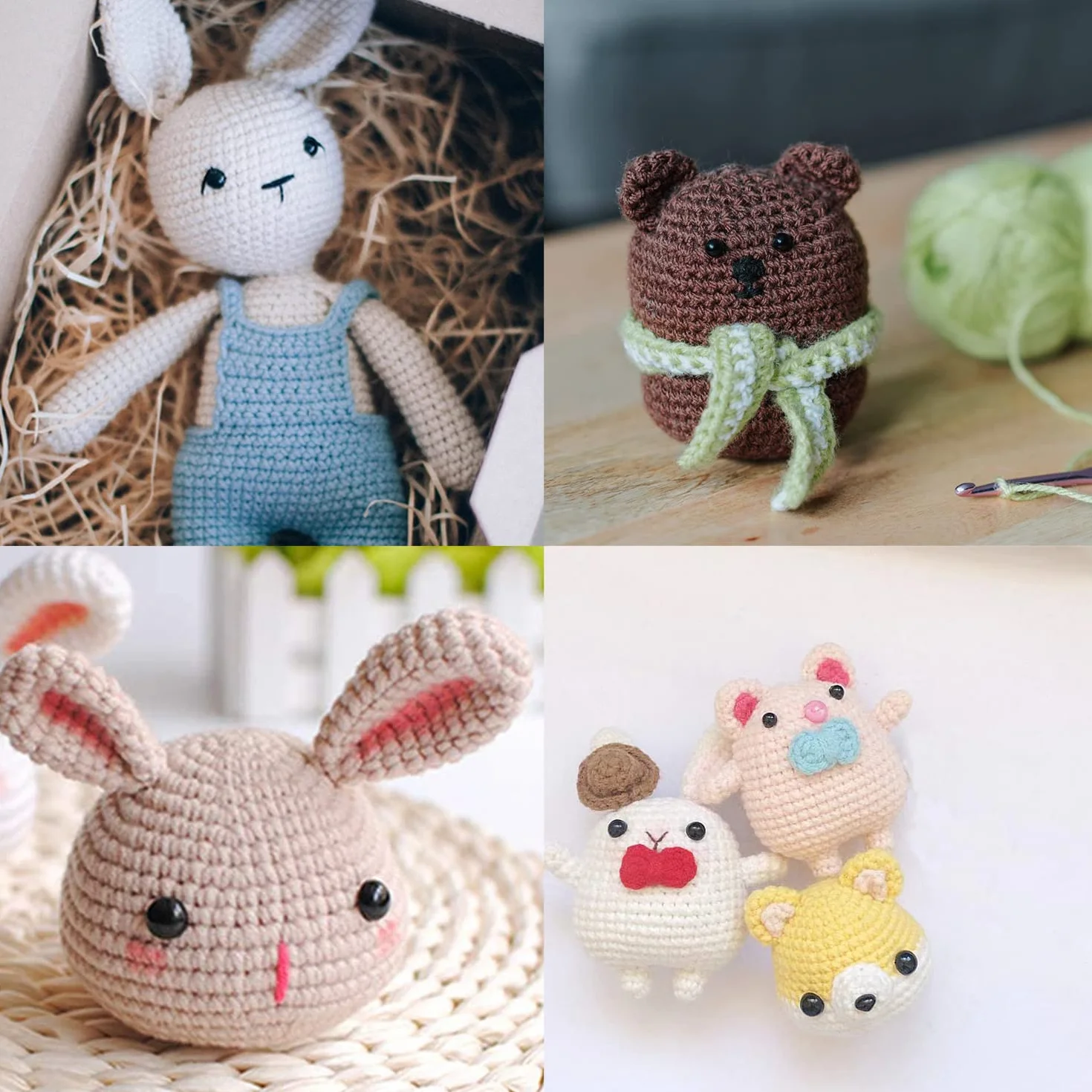 100 occhi di sicurezza per animali all'uncinetto, occhi a bottone in plastica, per bambole, peluche e orsacchiotti, fai da te, 6-12 mm