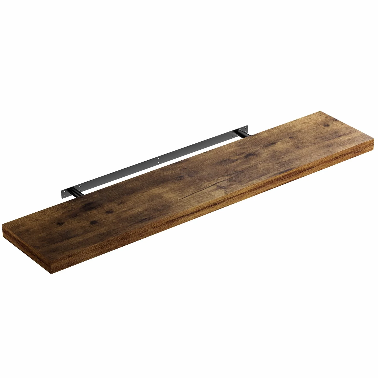 Casaria Mensola da Parete Legno 110cm Supporto 50-110cm Pensile 15kg Cucina Libreria Quercia Scura