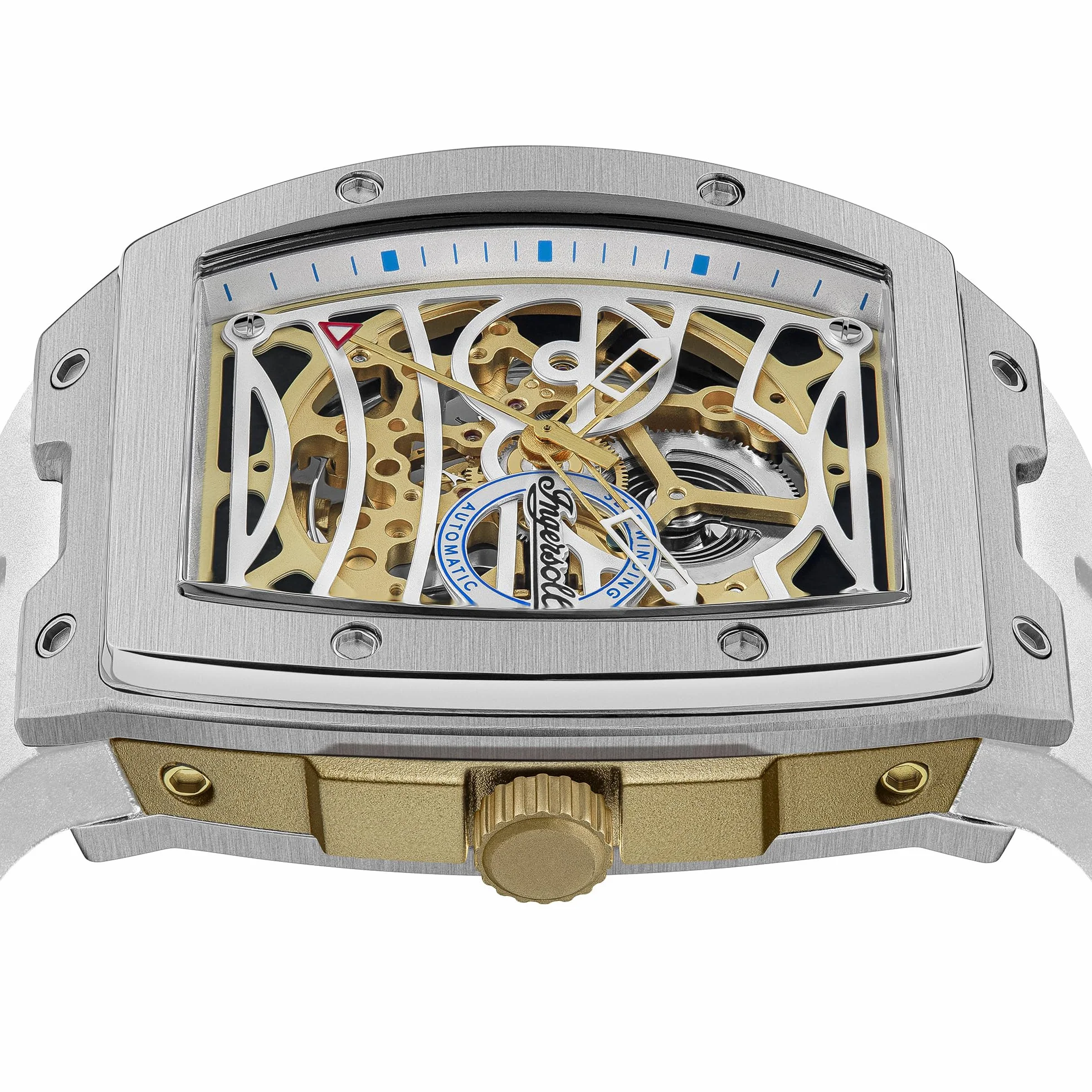 Ingersoll The Challenger orologio automatico uomo 42 mm quadrante blu cinturino poliuretano blu
