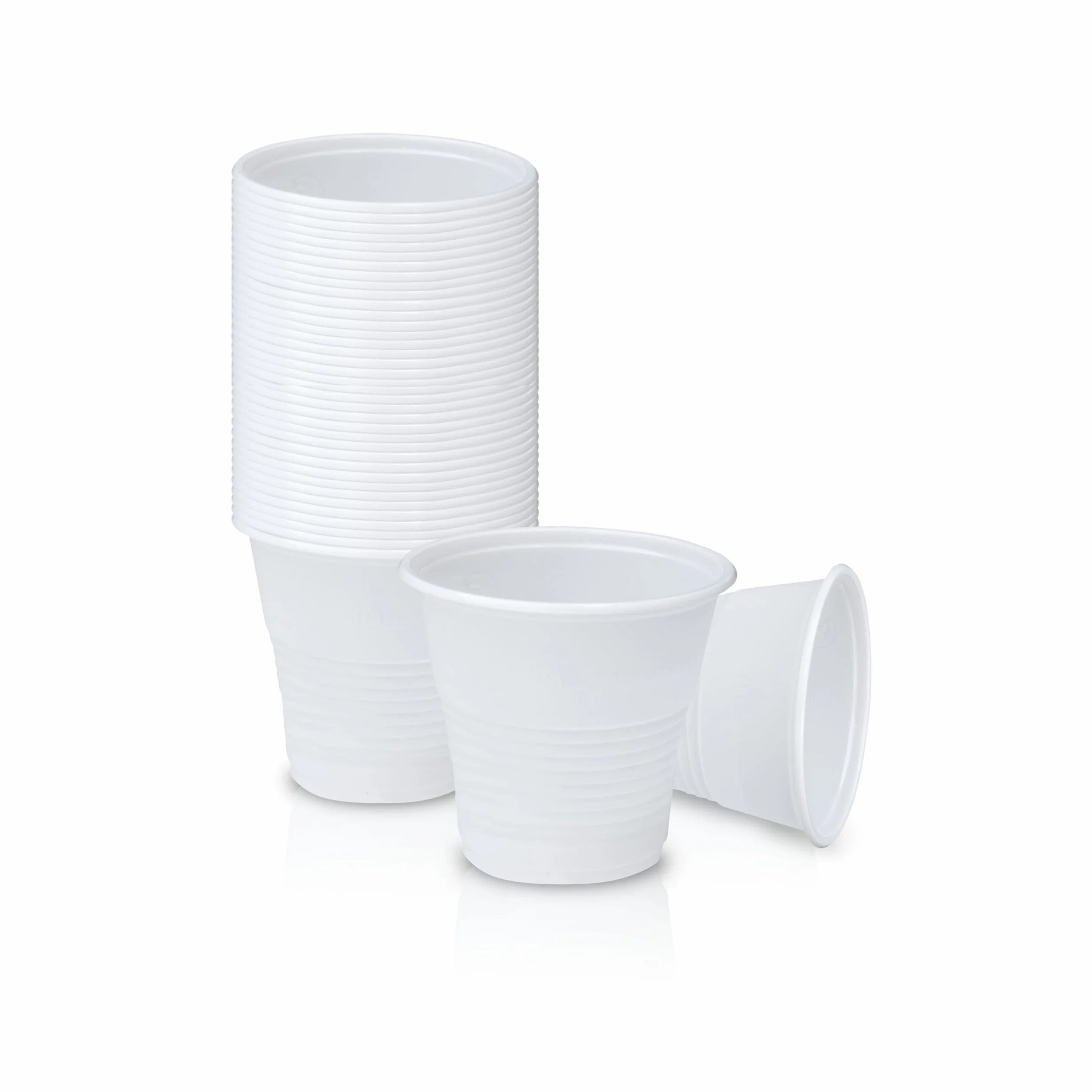 DETERMONDO 500 Bicchierini Caffè Plastica Monouso 80cc Tazzine Bianche Professionali per Espresso