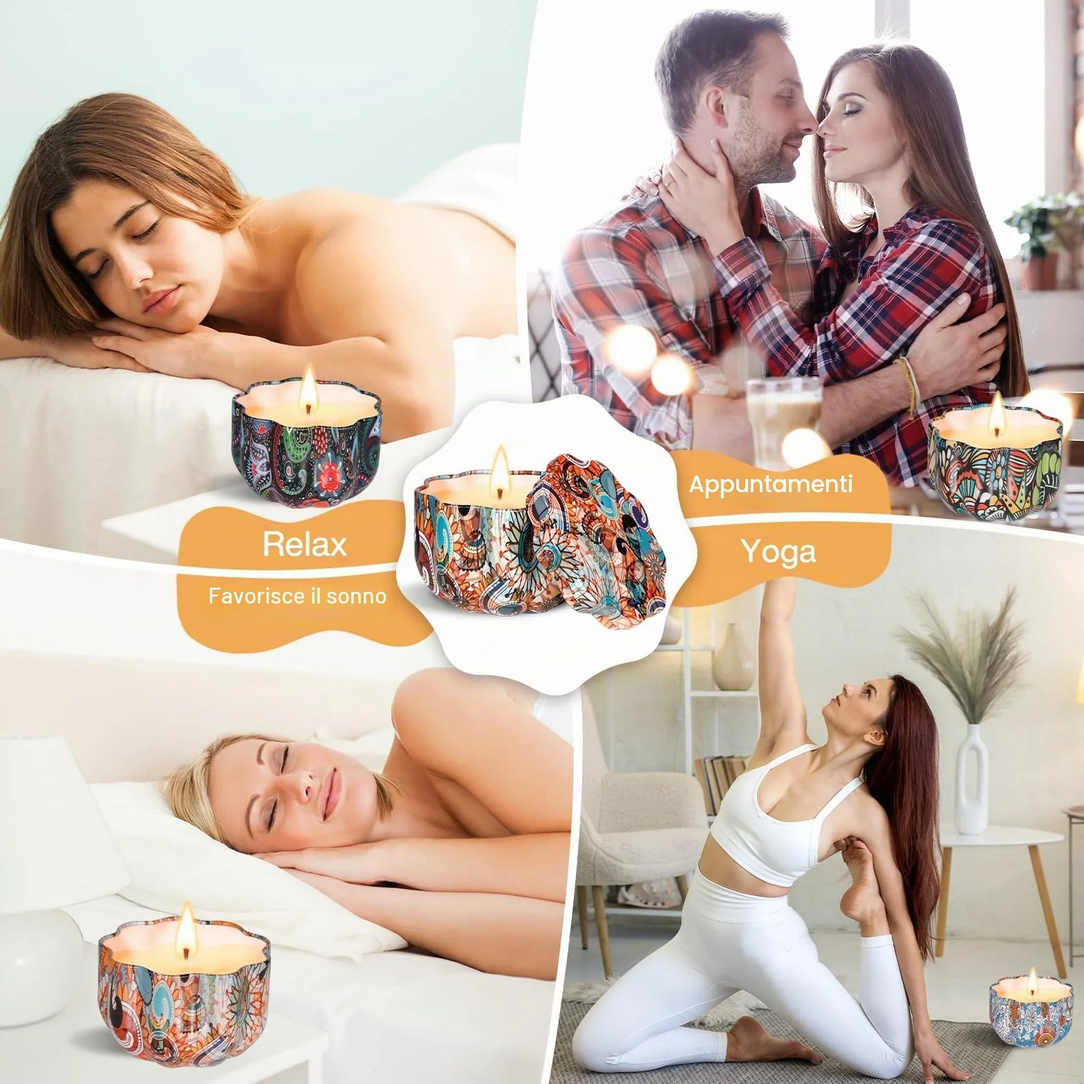 ITMNMNL Kit per Candele Fai da Te, Set con 50 Stoppini, 8 Barattoli, Coloranti - per Principianti