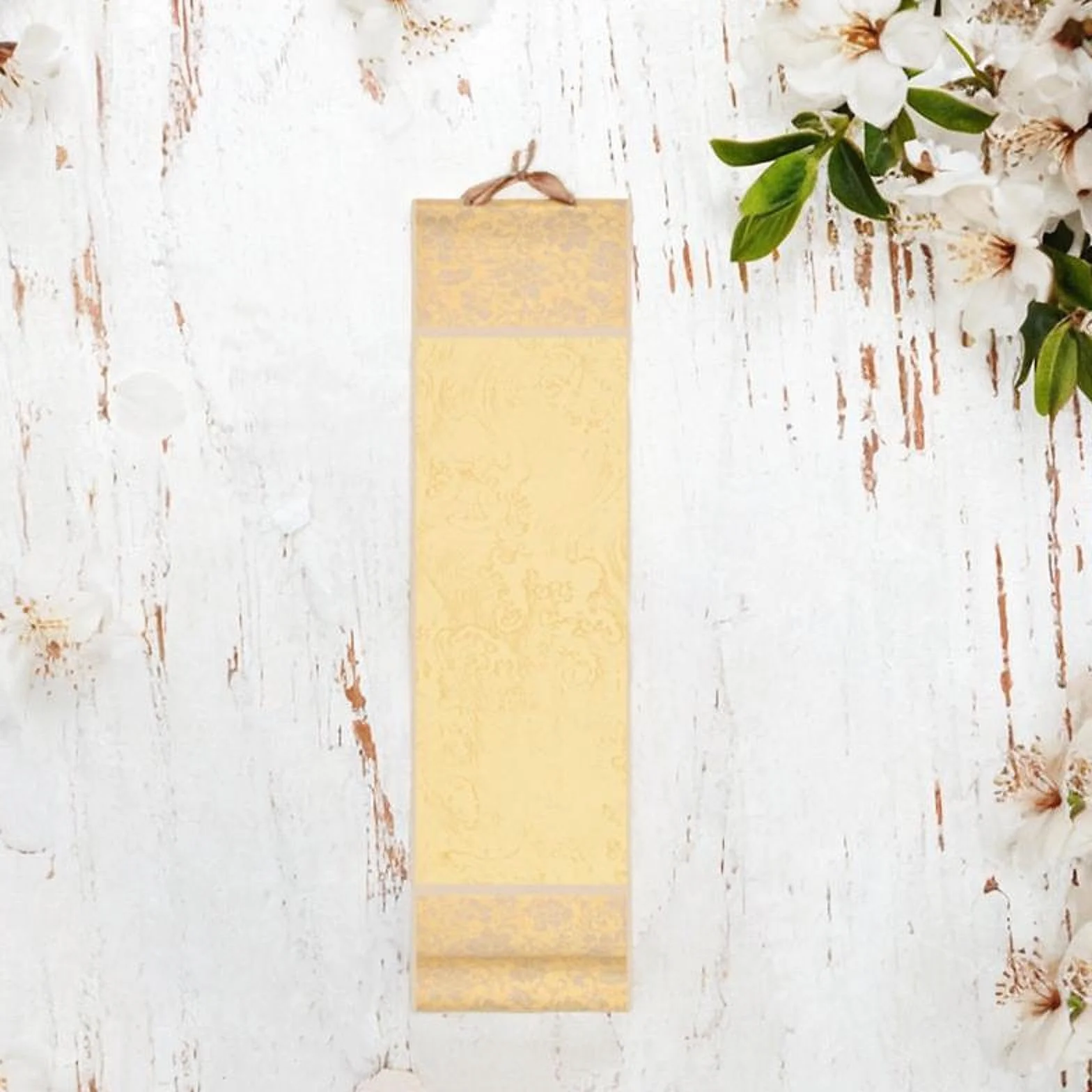 Mini rotolo di carta pergamena cinese decorativo per casa, feste e ufficio, Giallo Chiaro