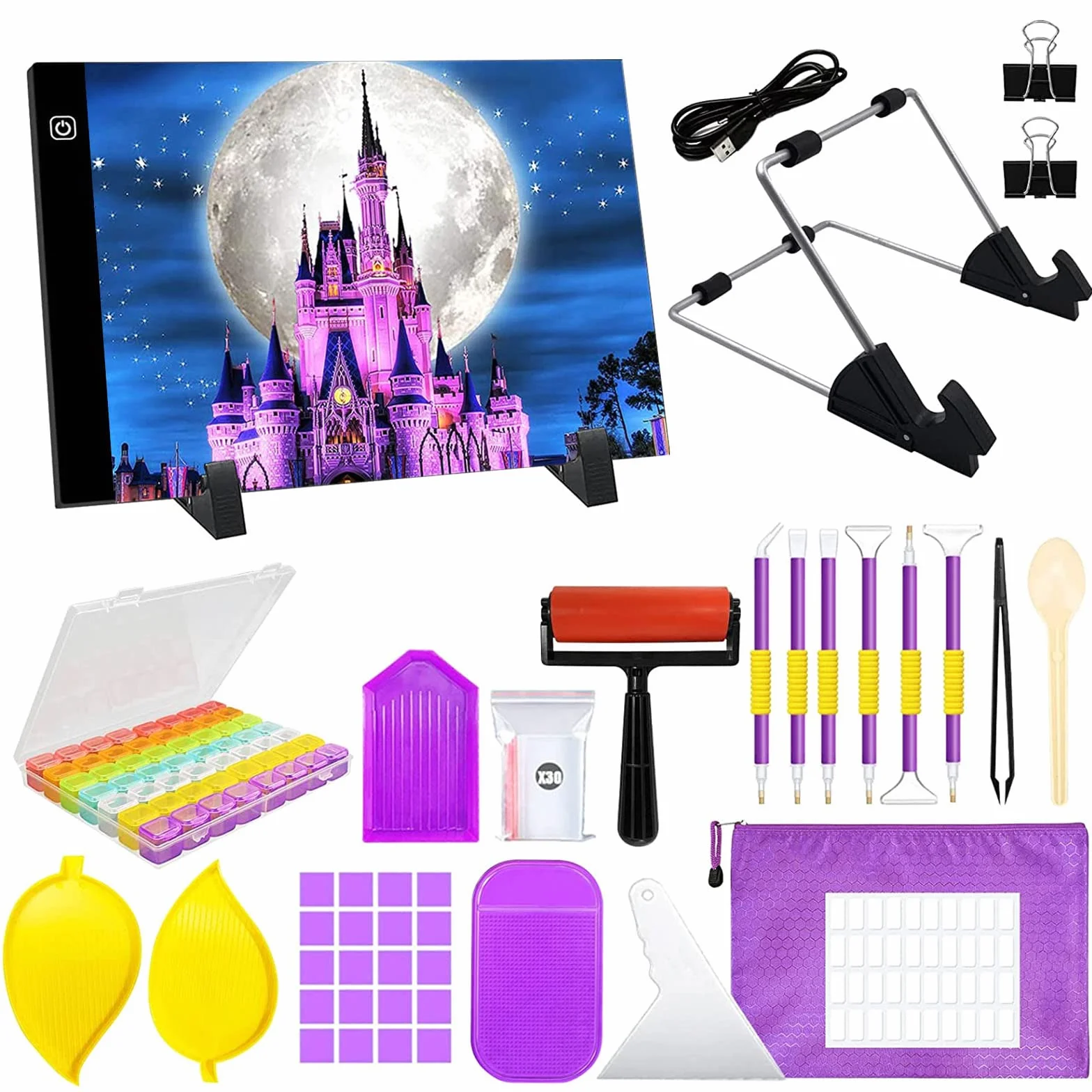 JOYBOY Tavoletta Luminosa,A4 LED Light Pad,LED Light Pad for diamond painting,A4 Tracing Light Box per Disegno,Artisti,Animazione,Abbozzare(con cavo USB)