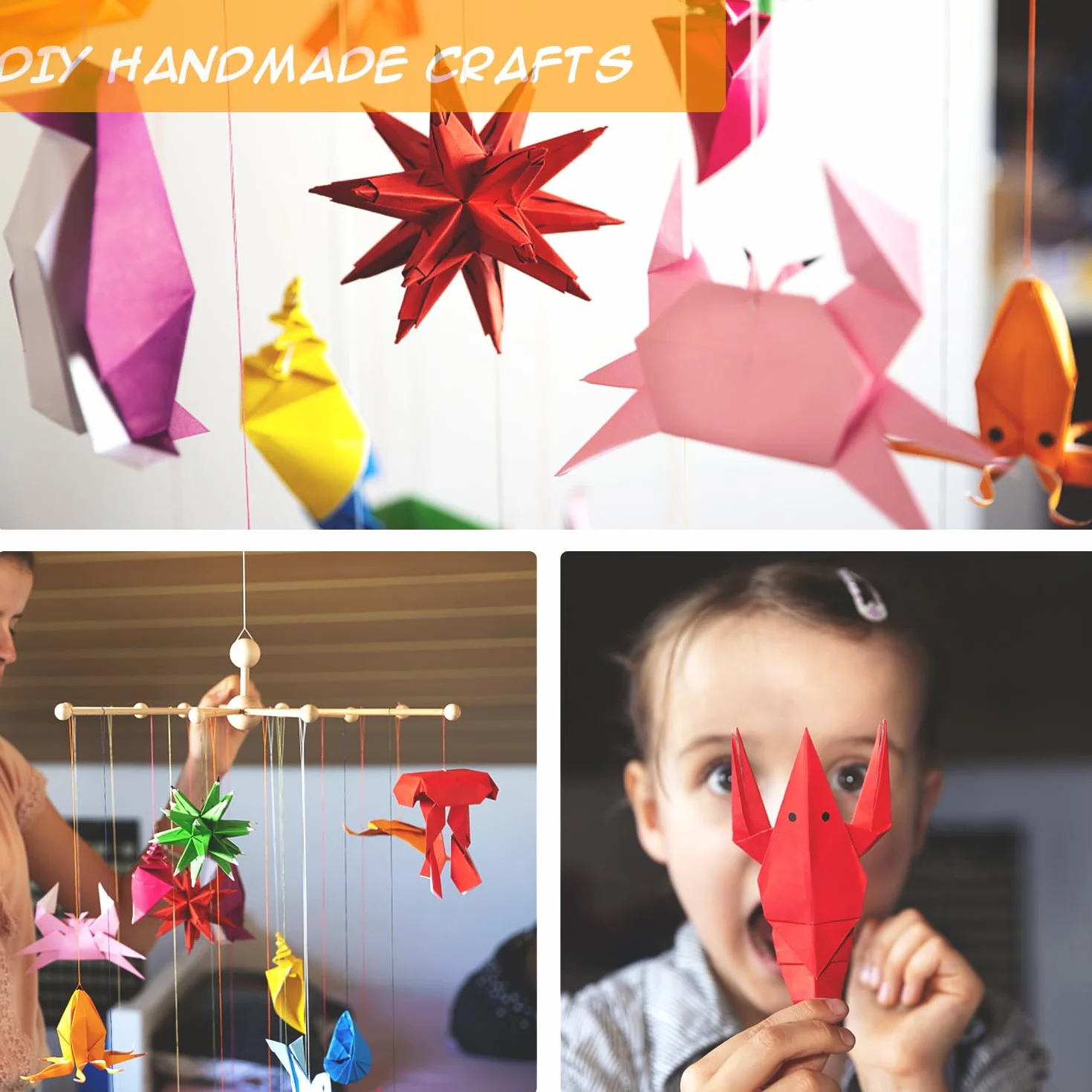 200 Fogli di Carta per Origami, 20 x 20 cm, Doppio Lato (70 g/m²), 20 Colori, Quadrati per Bambini, Progetti Fai Da Te, Scuola, Artigianato