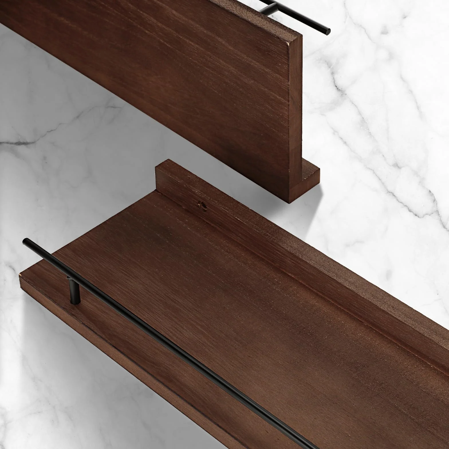 VINATO Set di 3 Mensole da Muro 40x15x4.5CM per Cucina Soggiorno Ufficio e Camera da Letto, Mensole in Legno, Marrone