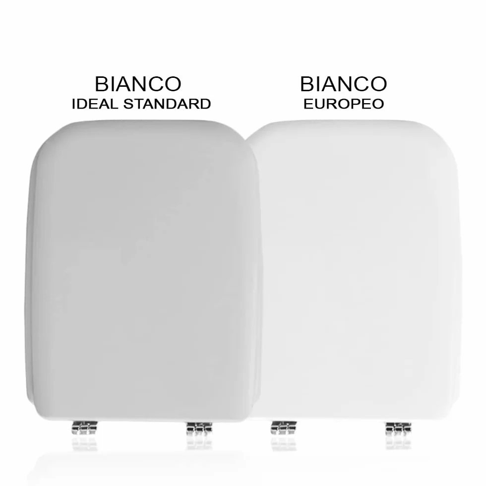 Coprivaso wc water sedile Conca Ideal Standard, modello Compatibile Dedicato, cerniere metallo cromo (Bianco Ideal Standard)