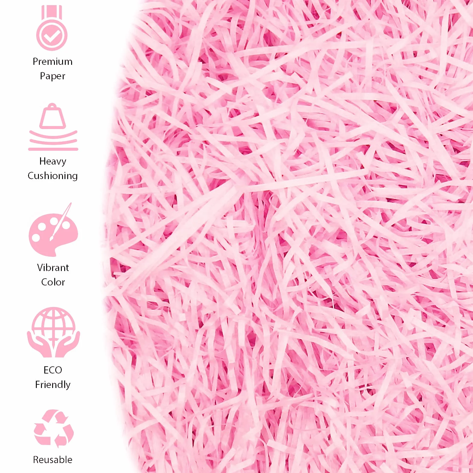 Paglia per Cesti Decorativa 100g Raffia per Riempimento Regali Filler per Cestini Scatola Regalo e Decorazioni Materiale per Party Matrimoni Natale (Rosa)