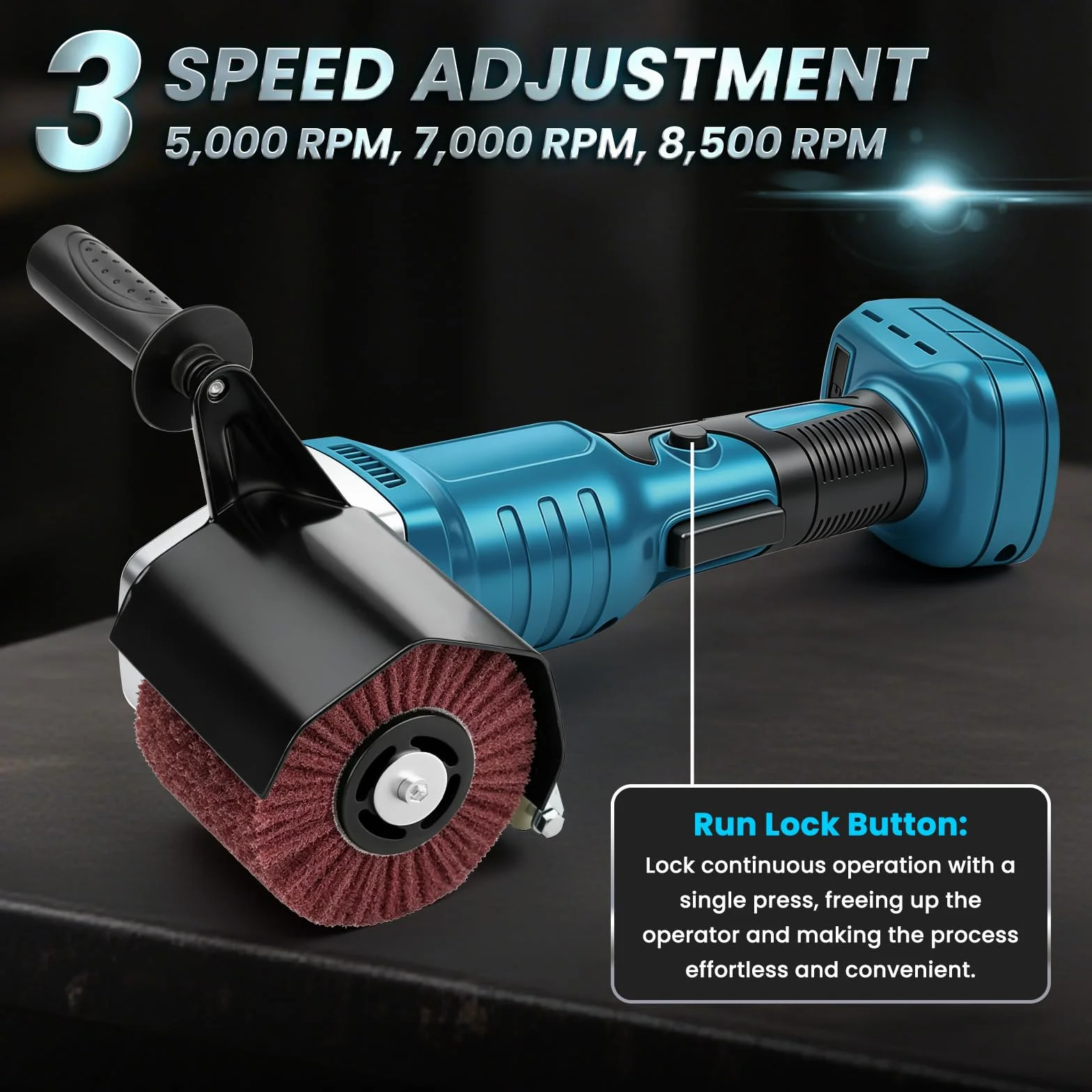Satinatrice a Rullo Compatibile con Makita 18V, Levigatrice a Spazzola per Legno con Rullo Satinatore, Motore Brushless 8500RPM, 3 Velocità per Ristrutturazione e Finitura Superfici (Senza Batteria)