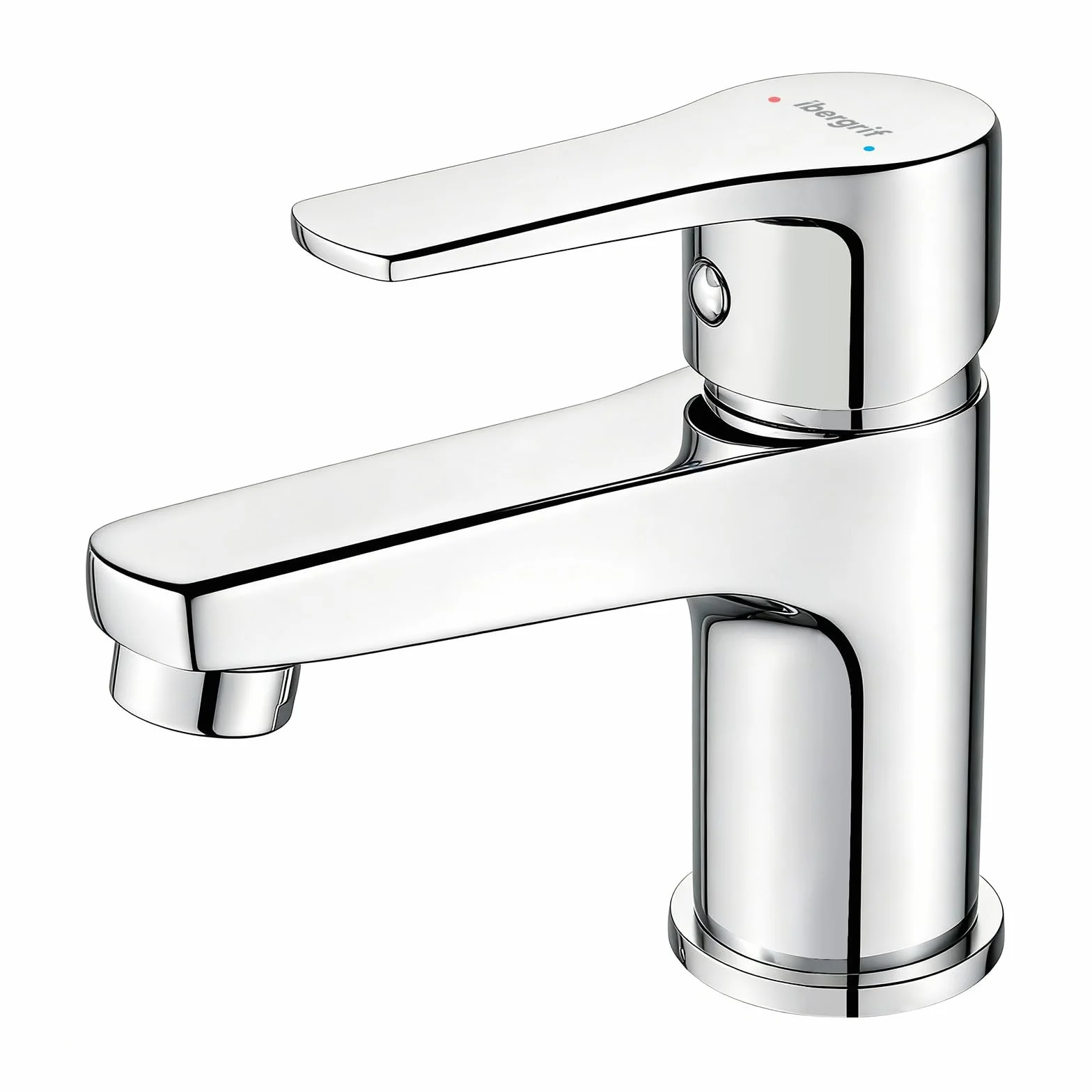 Ibergrif Rubinetto Monocomando per Lavabo da Bagno, Design Compatto e Moderno, Miscelatore a Risparmio Idrico in Ottone Cromato, Facile Installazione, Modello M11057