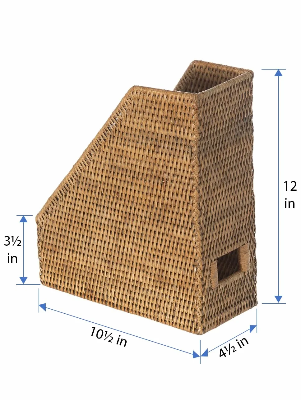 Kouboo Magazine Organizer La Jolla Rattan Vimini Miele Marrone 26.67 x 11.43 x 30.48 cm