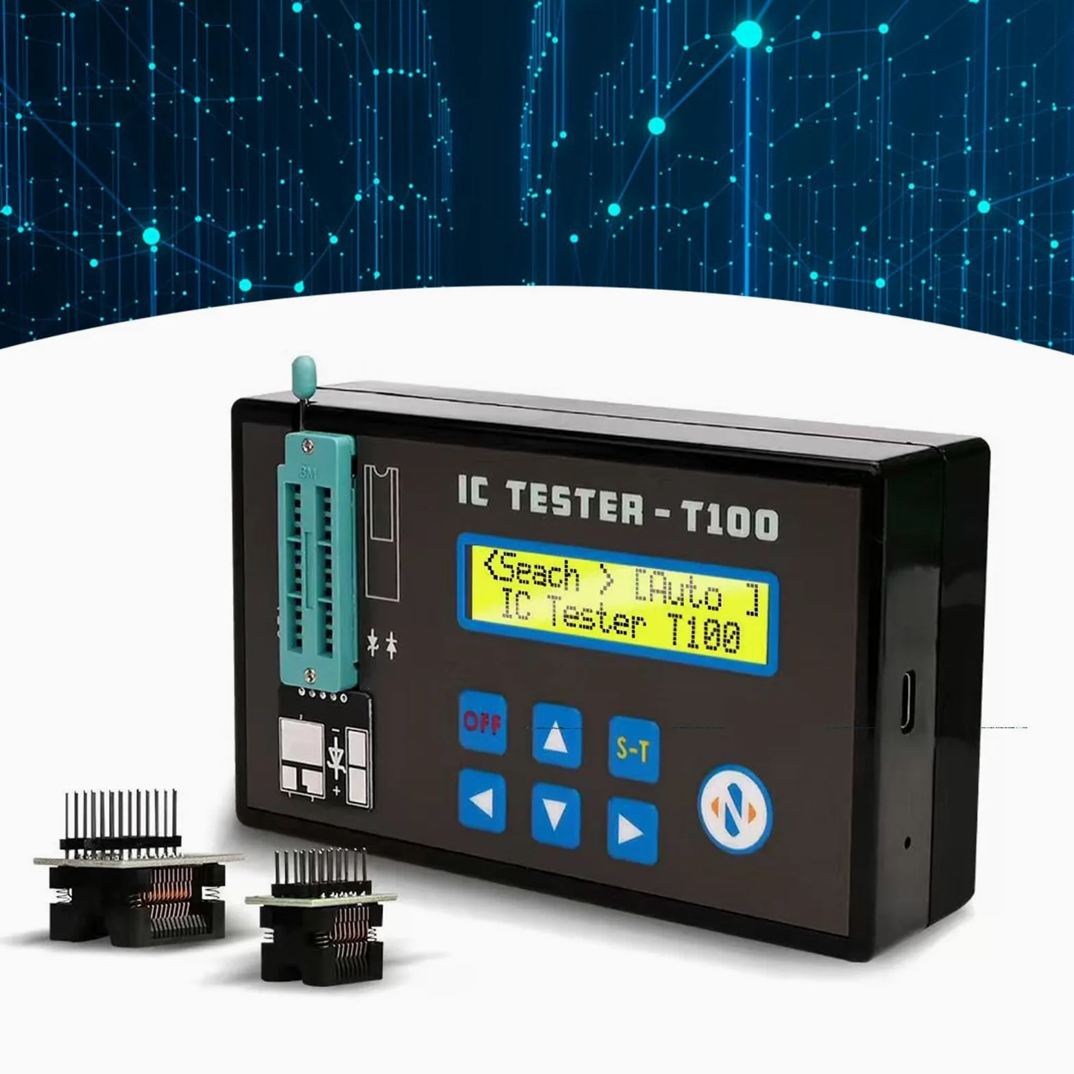 Tester per Circuiti Integrati Misuratore di Transistor IC Multifunzionale per Ingegneri Microelettronici ABS 2 unità