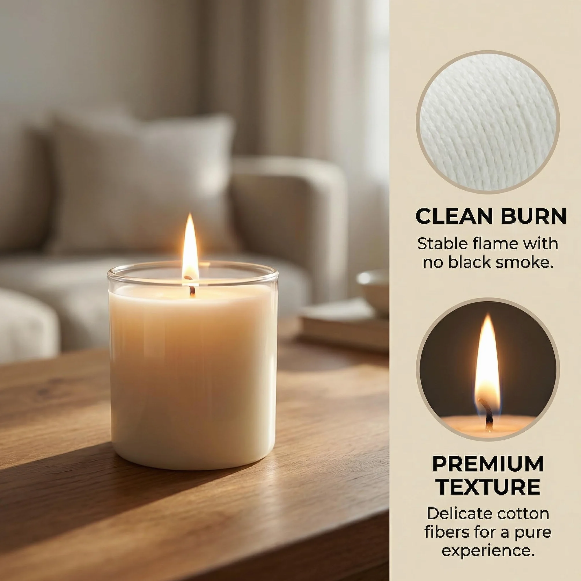 Stoppino per candele,61 m,in cotone,per candele,stoppini per candele, stoppini intrecciati senza fumo,per la produzione di candele, candele profumate fai da te,Con 110 basi per stoppini di candela