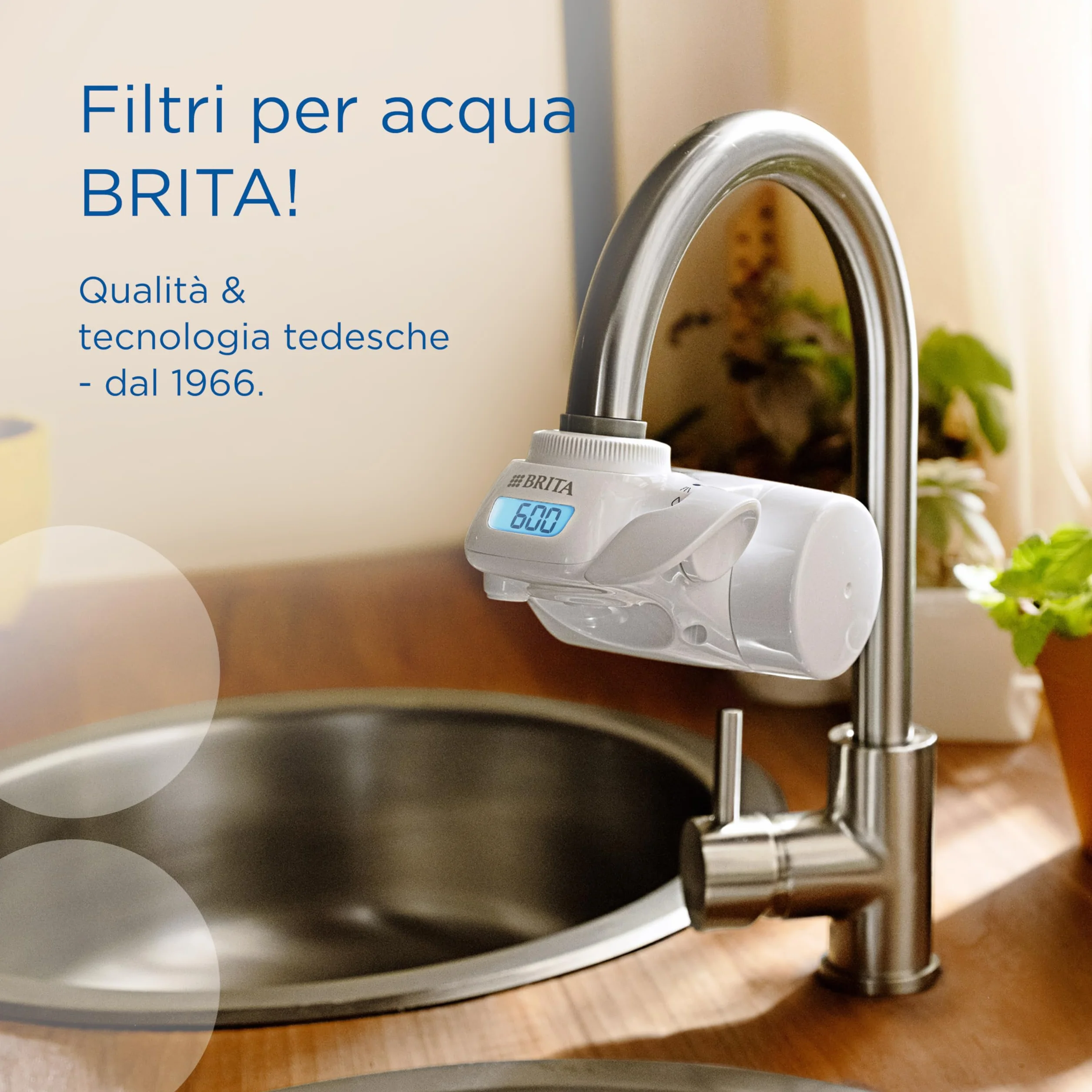 BRITA ON TAP V-MF Filtro acqua rubinetto 600L Riduce cloro PFAS batteri microparticelle metalli
