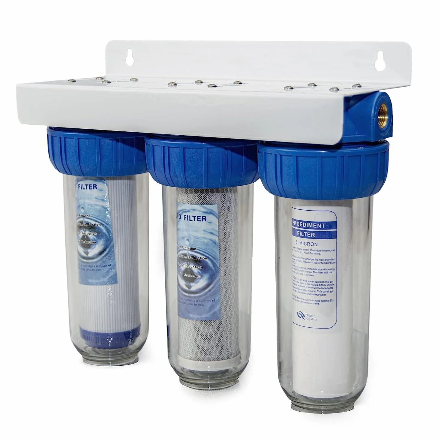 FILTRO ACQUA KIT TRE STADI CARTUCCIA NW-BR10B4 FILTRAZIONE SEDIMENTI E CARBONI ATTIVI (3/4" - 26.16mm)