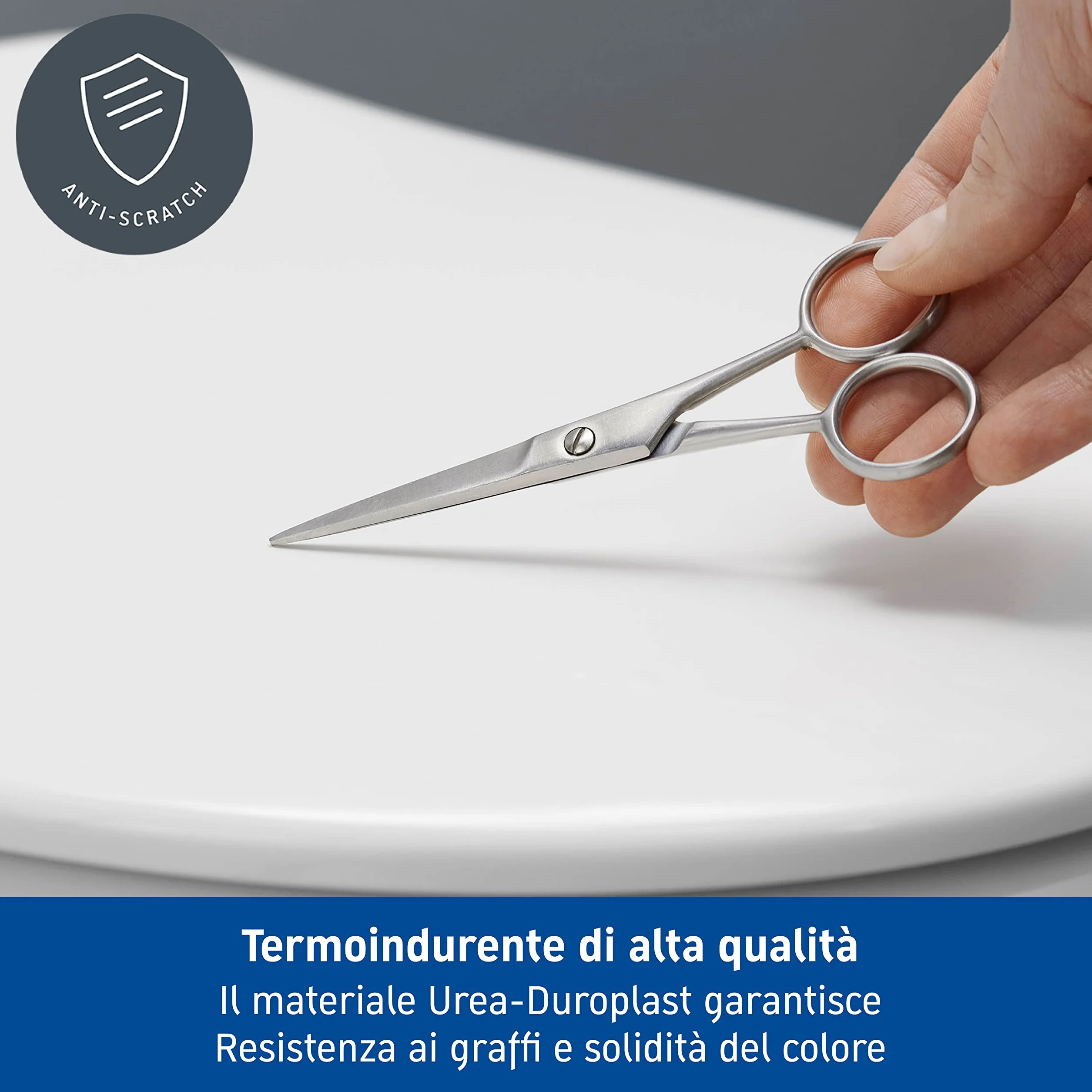 Duravit Sedile WC D-Code Compact, tavoletta WC, copriwater con cerniere in acciaio inox, coperchio water in plastica termoindurente Duroplast, bianco