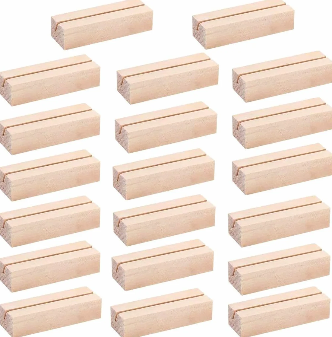 Voarge 20 Pezzi Supporto per Carte da Tavolo in Legno, Supporto per Numero di Tavolo, Supporto per Segnaposto, Targa con Nome, Supporto per Foto, Decorazione per Matrimonio