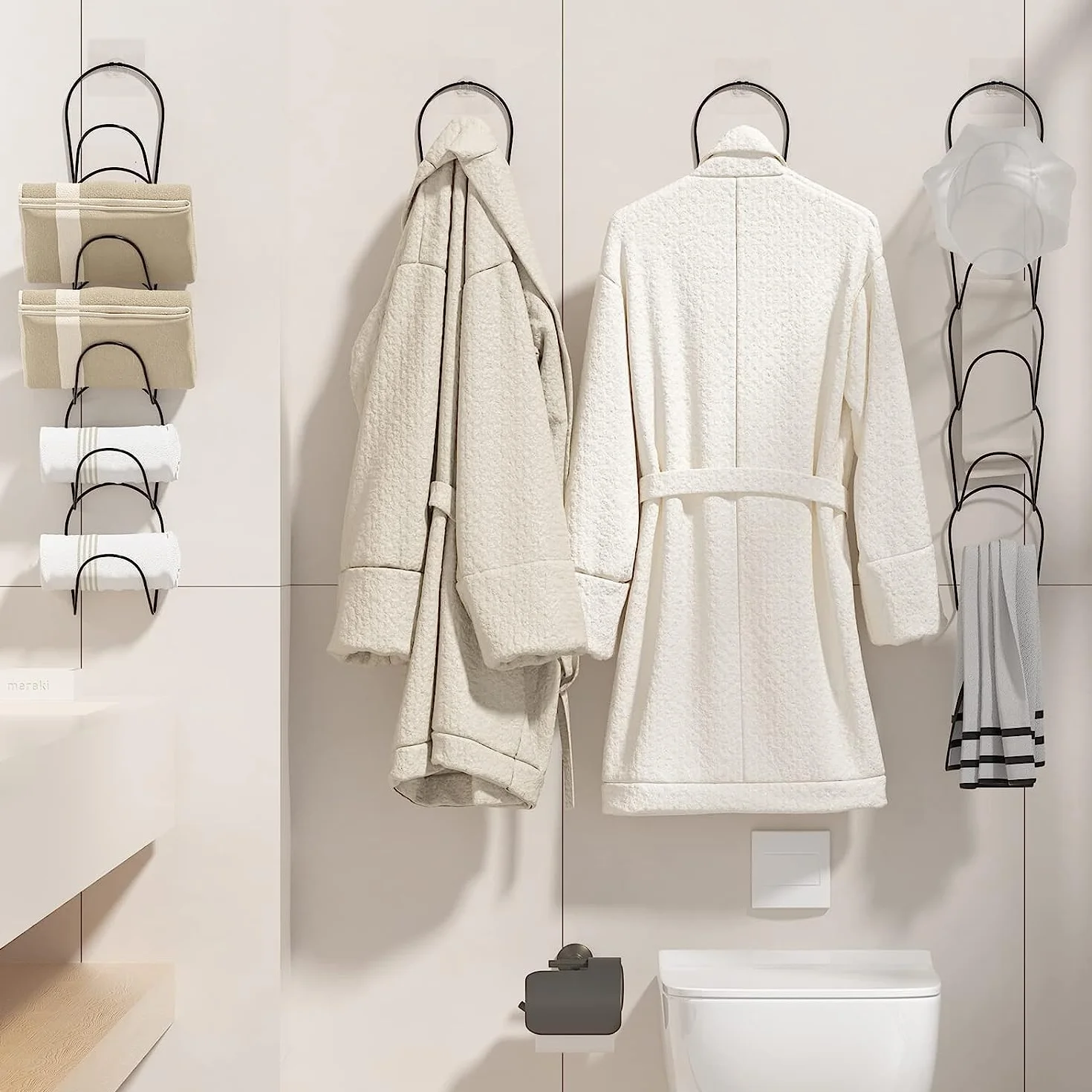 MIVIDE 15 Pezzi Porta Cappelli Appendi, Espositore da Porta per Cappelli, Sciarpe, Parrucche, Borse (con 6 Ganci)