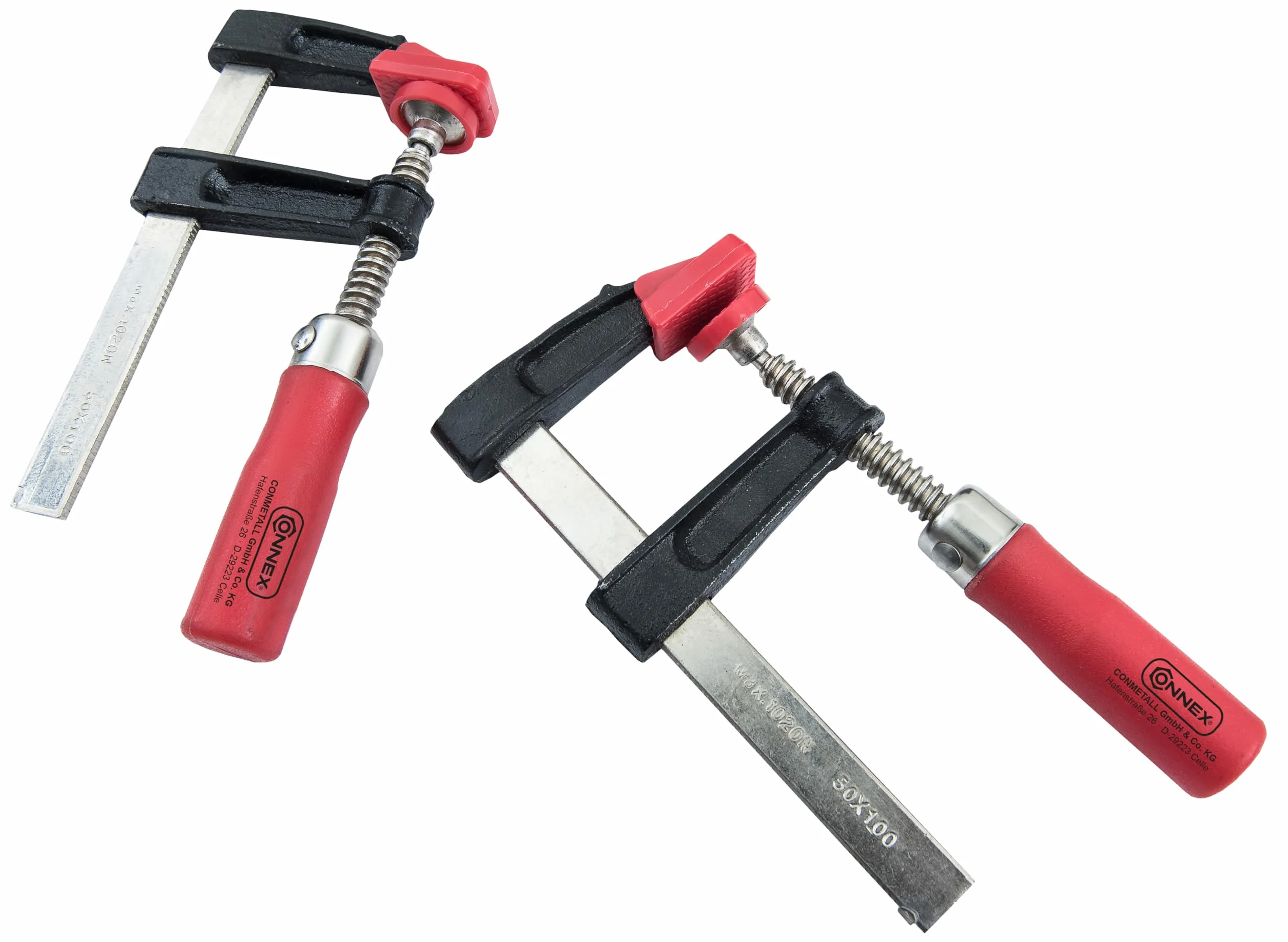 Connex COXT865210 - Strettoi a vite in ghisa, 100 x 50 mm, 2 pezzi