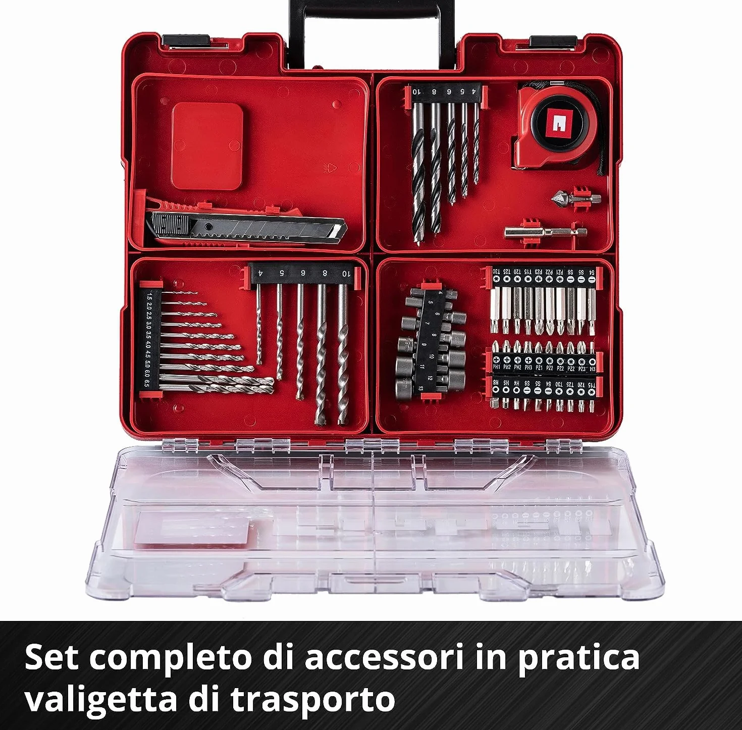 Einhell Set trap. percuss. batt. TE-CD 18/40 Li-i +64 (2x2,0 Ah) PXC (ioni di litio, 18 V, 40 Nm, sist. elettr. regolaz. giri, trasmis. 2 vel., max. 24.000 min-1, con batterie, caricabat. e accessori)