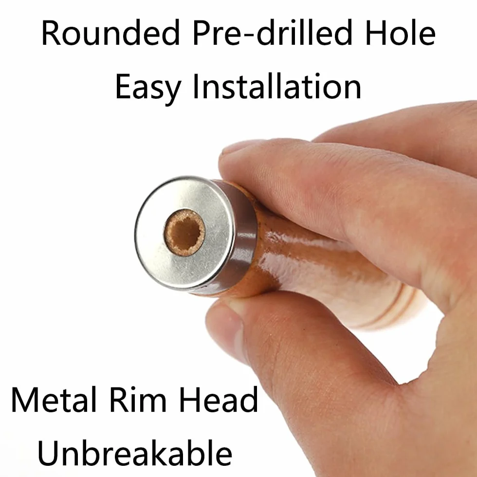 5 manici in legno per file con robusti collari in metallo, lunghezza 110 mm, adatti per lime da 15,2 a 20,3 cm di diverse forme