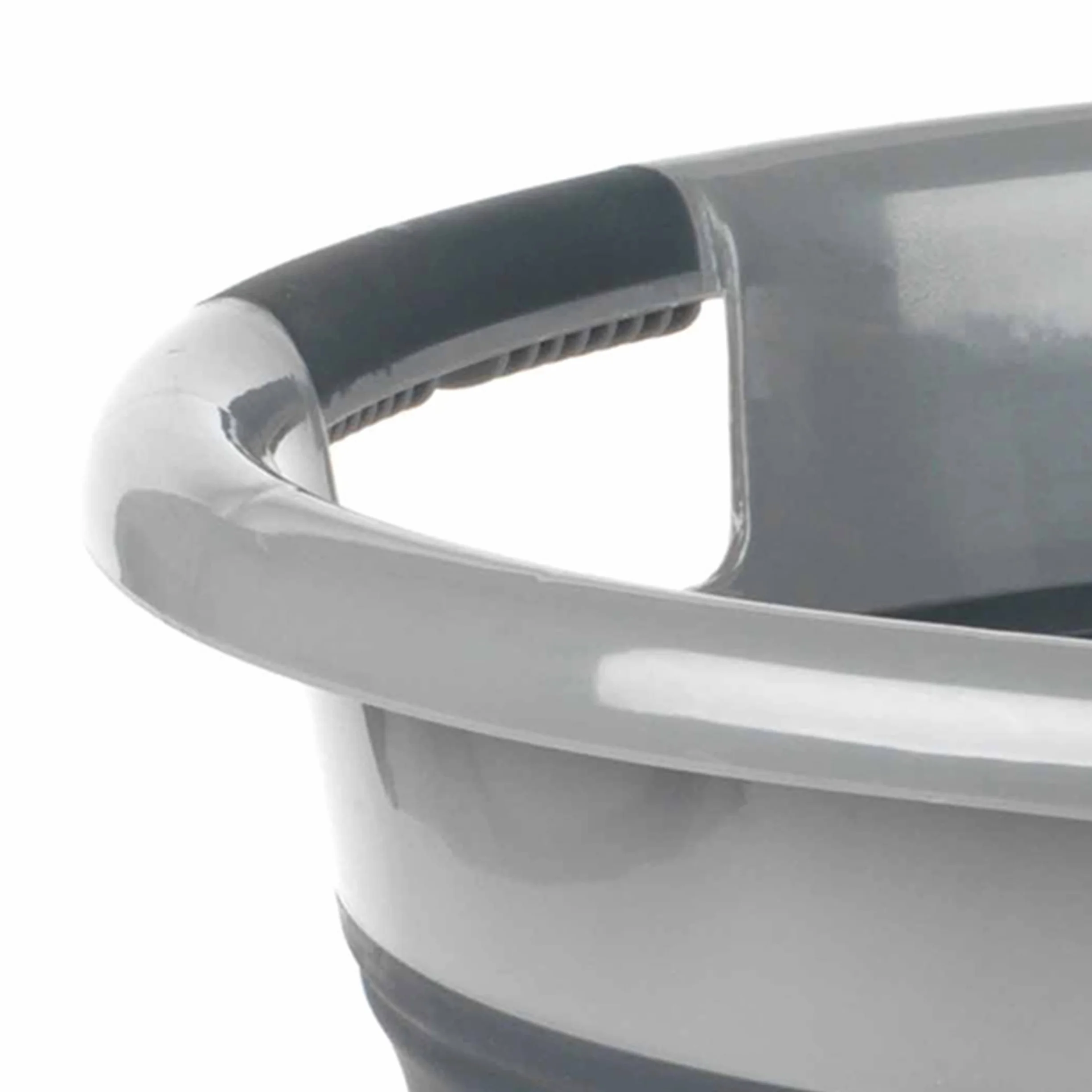 Russell Hobbs LA053879GRYEU cesto della biancheria in plastica con Maniglie di facile presa, 27L cestello di lavaggio, Design durevole e pieghevole, risparmio di spazio e facile da pulire, nero/grigio