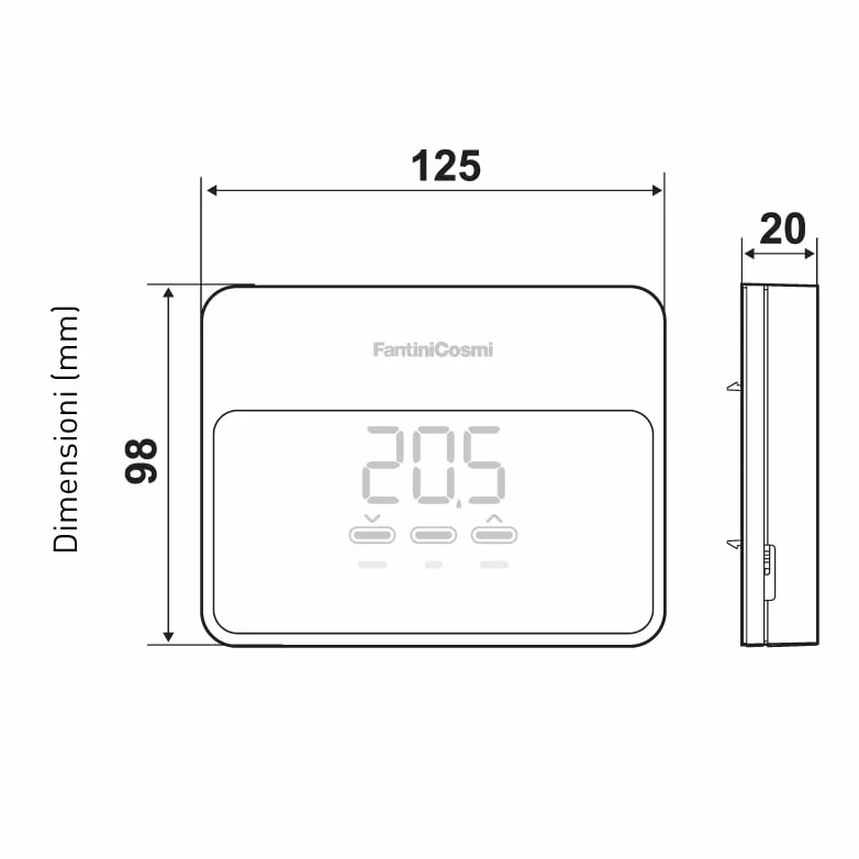 C900RS CRONOTERMOSTATO COLOR SABBIA WIFI SMART BASE RETTANGOLARE A BATTERIA PARETE FANTINI COSMI