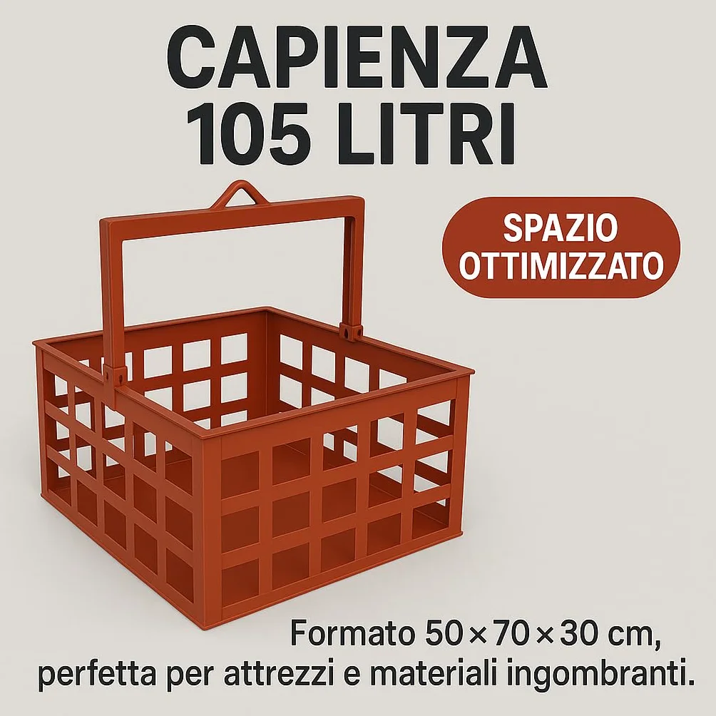 Cesta per montacarichi 50x70cm Altezza 30cm Portata 150kg Made in Italy