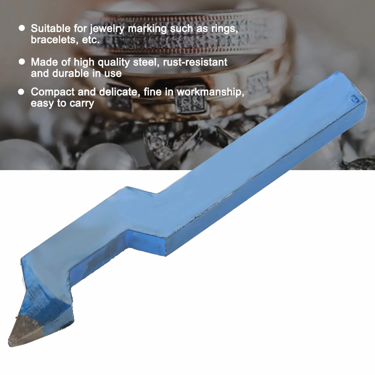 Timbro per Argento, Strumento per timbratura in Acciaio, Strumento di marcatura per Bracciale ad Anello per punzone per Gioielli Curvo in Acciaio per 925 24K S925 18K S990(925)