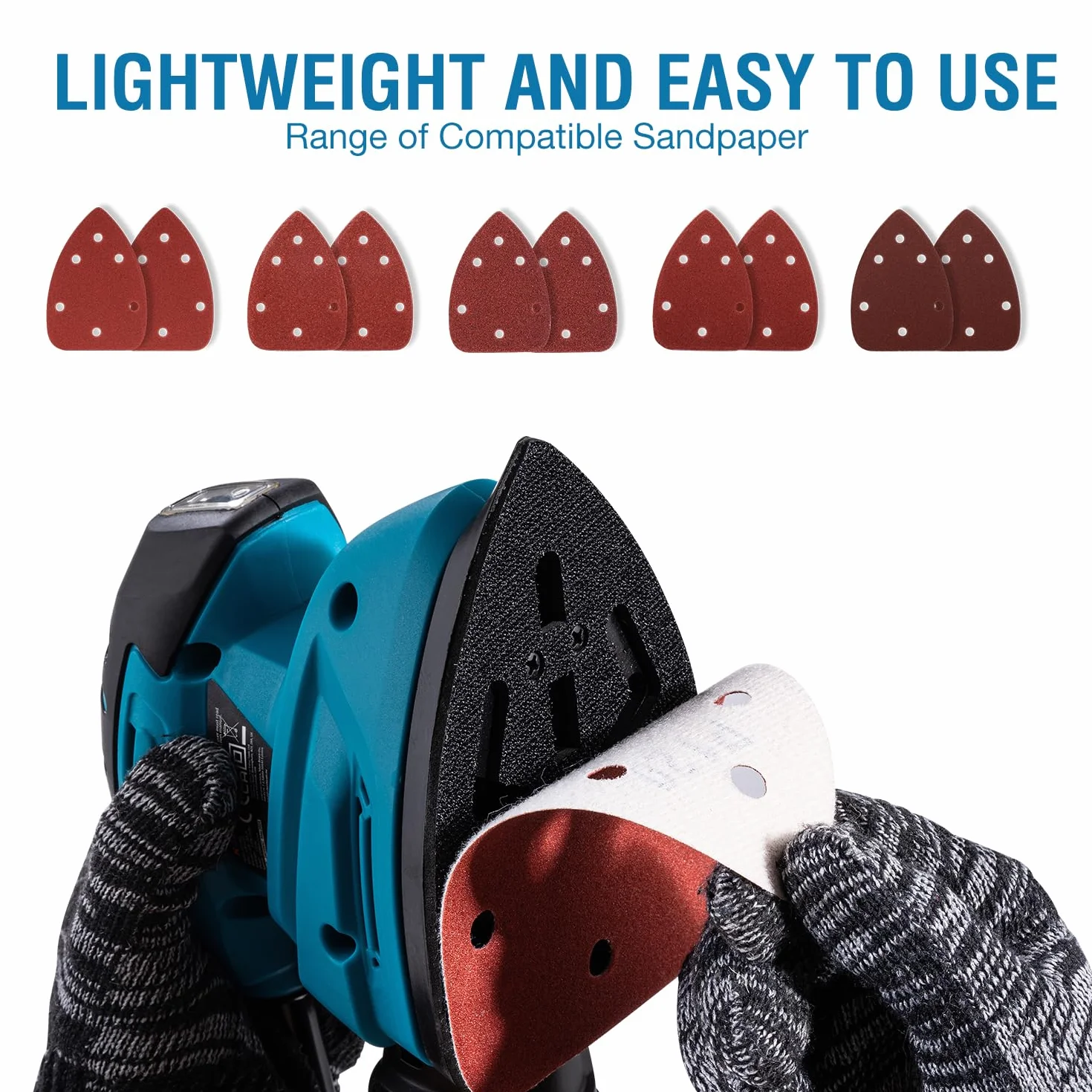 KATSU Tools Levigatrice Elettrica 130W Aspirazione Polvere 10 Fogli Abrasivi