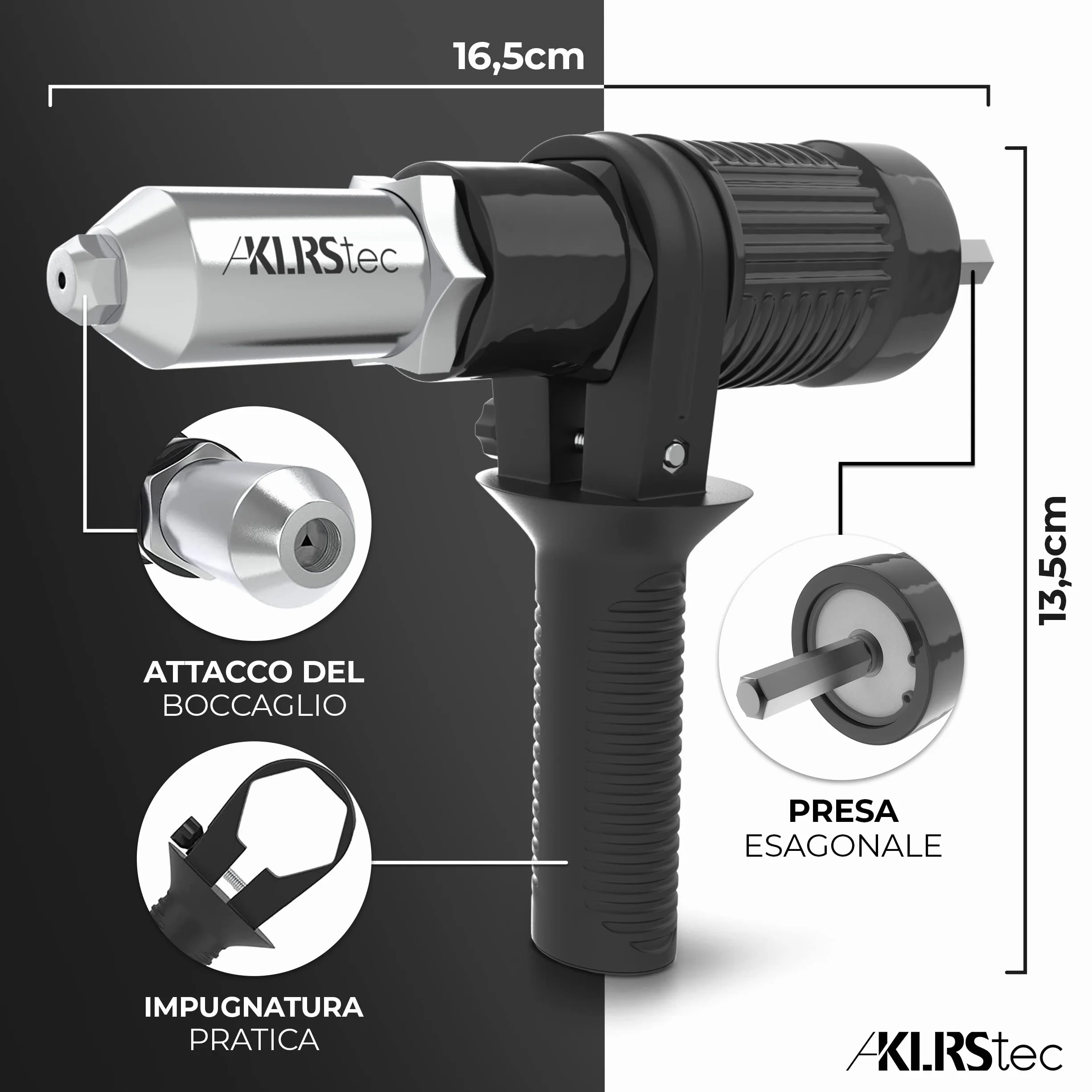 KLRStec® Adattatore per rivetti ciechi per pinze di rivettatura - Accessorio per avvitatori e trapani a batteria