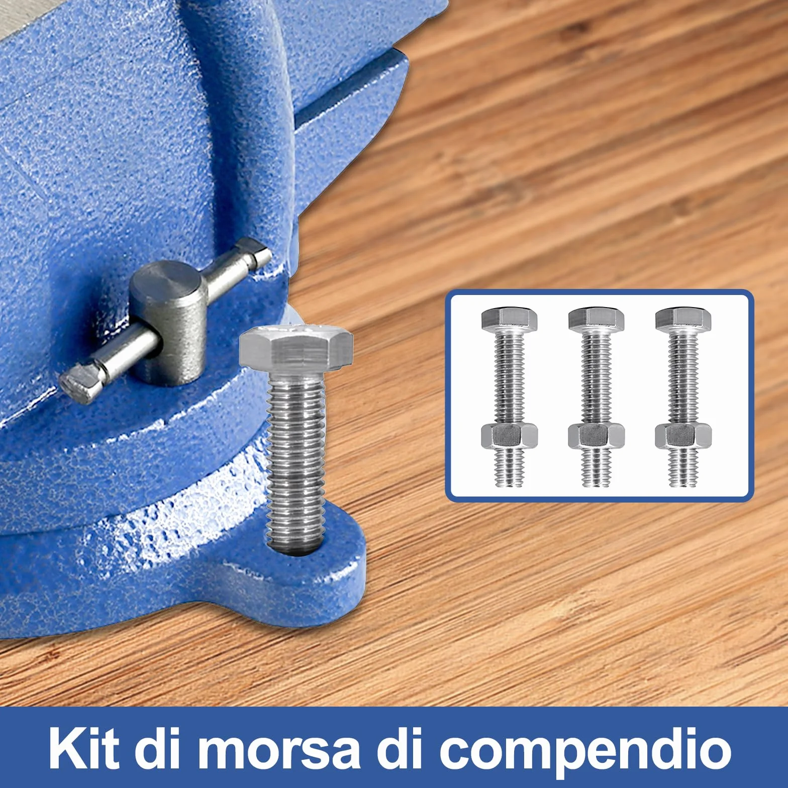 HYCHIKA Morsa da Banco 5 Inch 125 mm, 360° Girevole, Morsa da Tavolo per La Lavorazione Del Legno e Dei Metalli Foratura