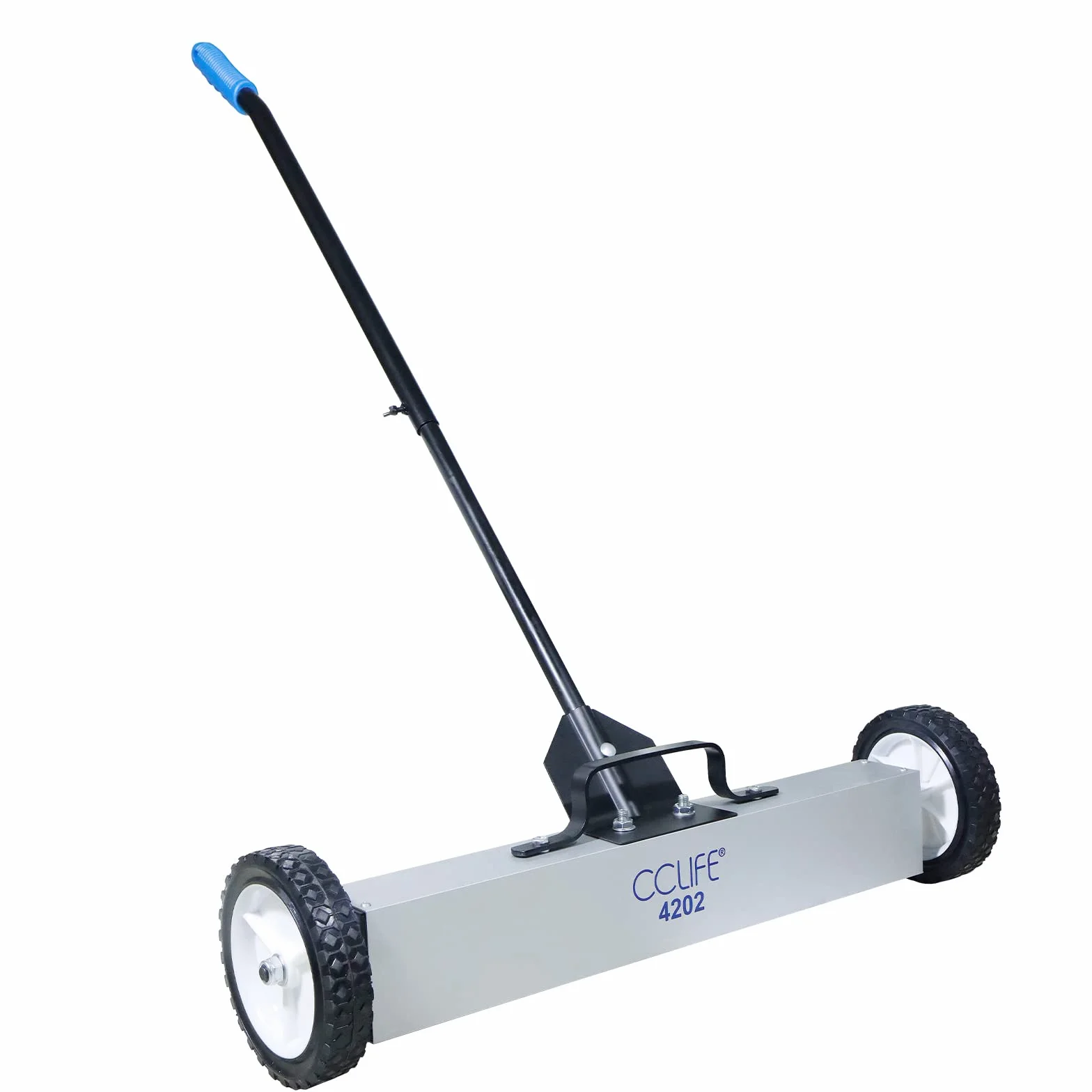 CCLIFE Spazzatrice Magnetica 60cm Asta Telescopica 67-102cm Max.23kg Scopa Magnetica con Ruote per pulizia chiodi, viti, oggetti ferrosi