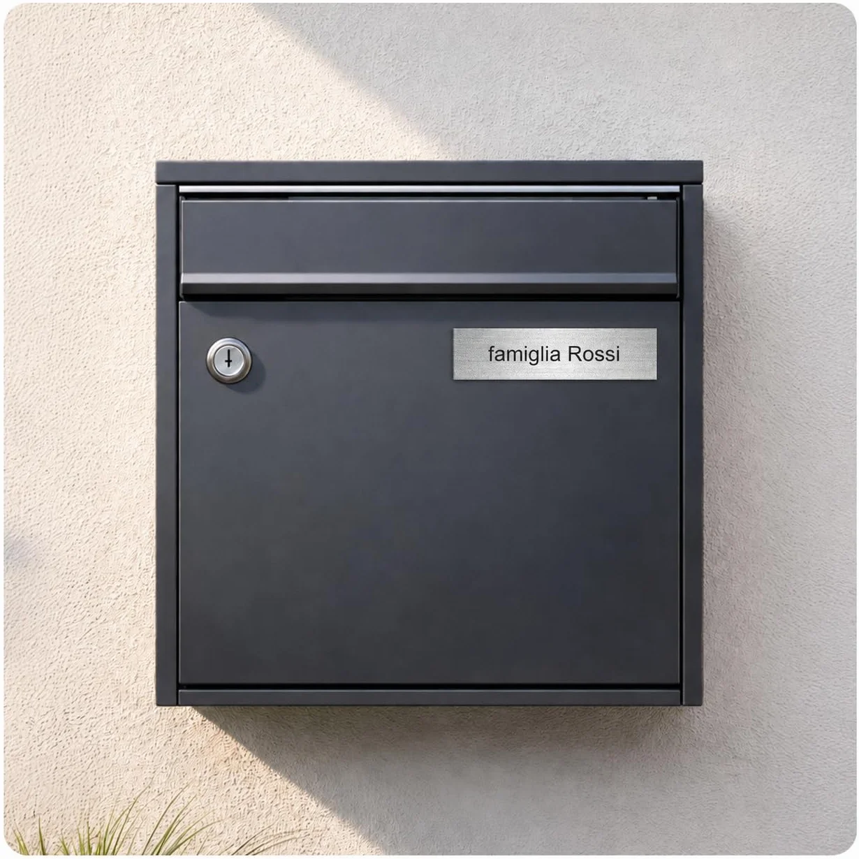 Mygoodprice - Targa per Nome della Cassetta delle Lettere, Autoadesiva, Dimensioni: 10 x 2,5 cm, Personalizzabile da 1 a 3 Righe