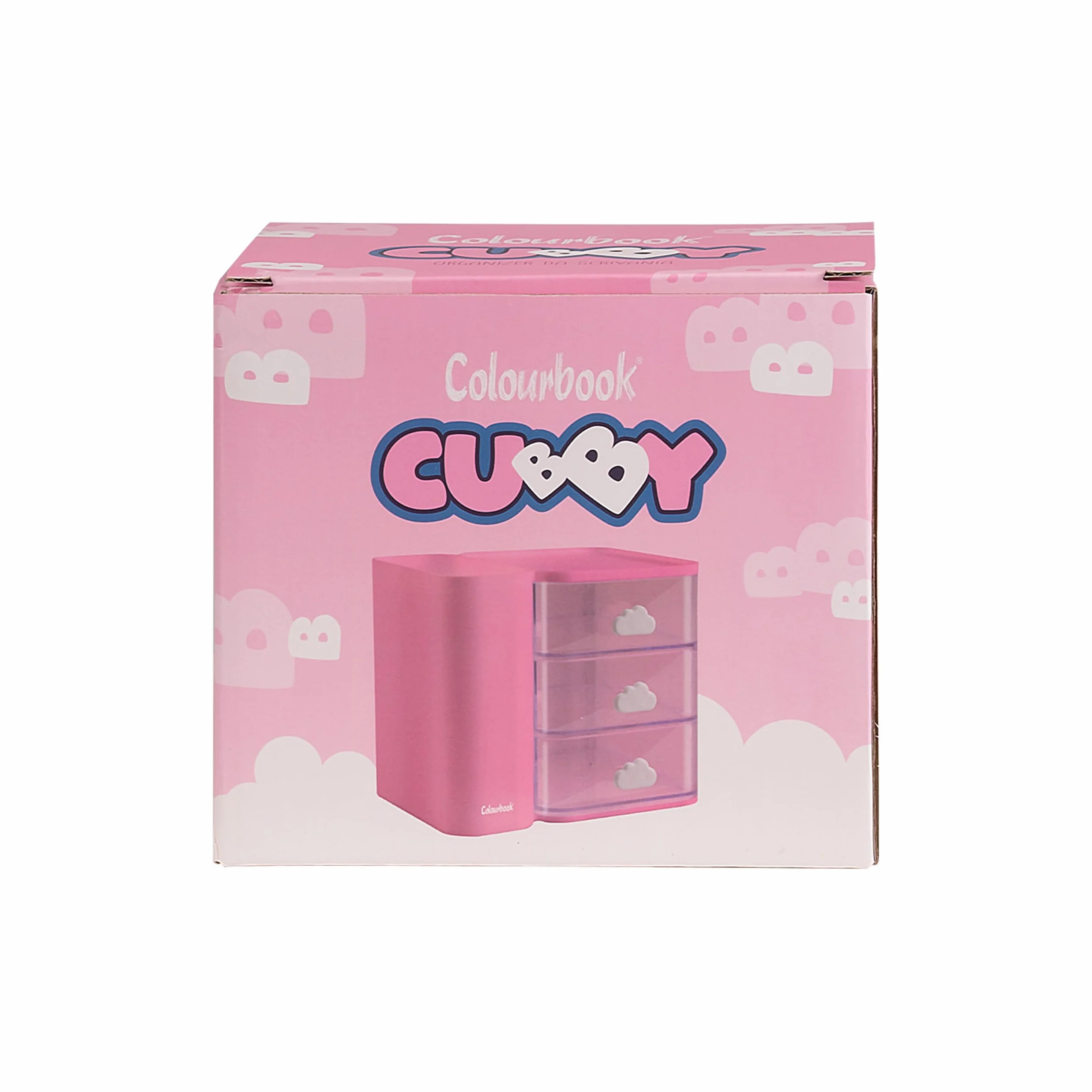 Colourbook Cubby - Organizer Scrivania 3 Cassetti, Mini Cassettiera Portaoggetti, Porta Minuteria (Rosa)