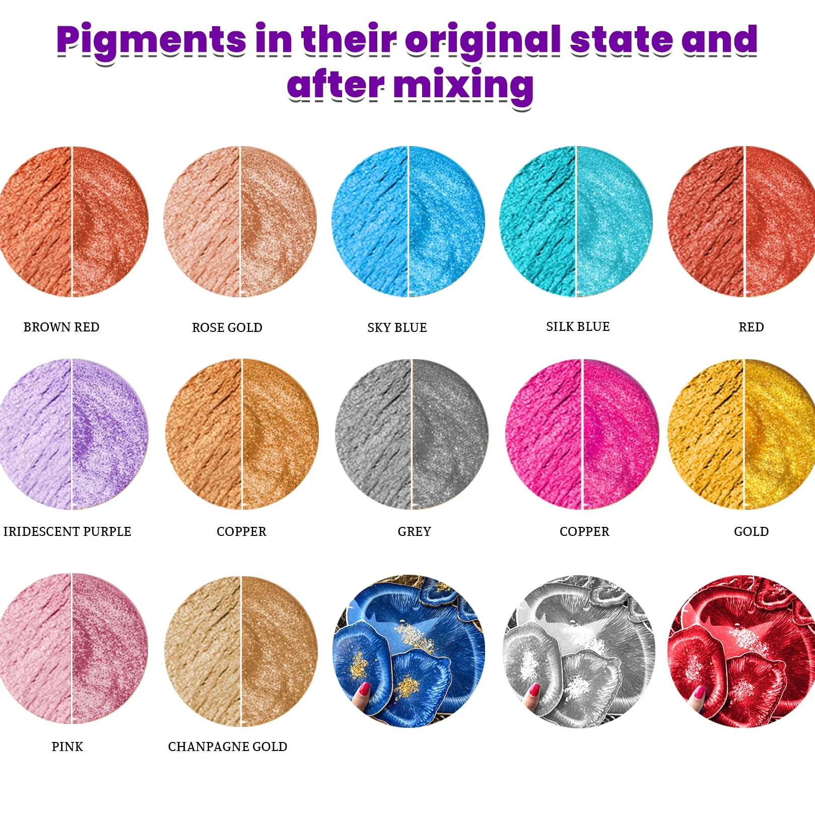 Polvere di Mica 27 Colori, Perlescente Resina Epossidica Pigmento Kit, Adatto Per Lucidalabbra, Smalto per Unghie, Trucco, Resina Epossidica, Produzione Di Candele, Bomba Da Bagno(5 g per bottiglia)