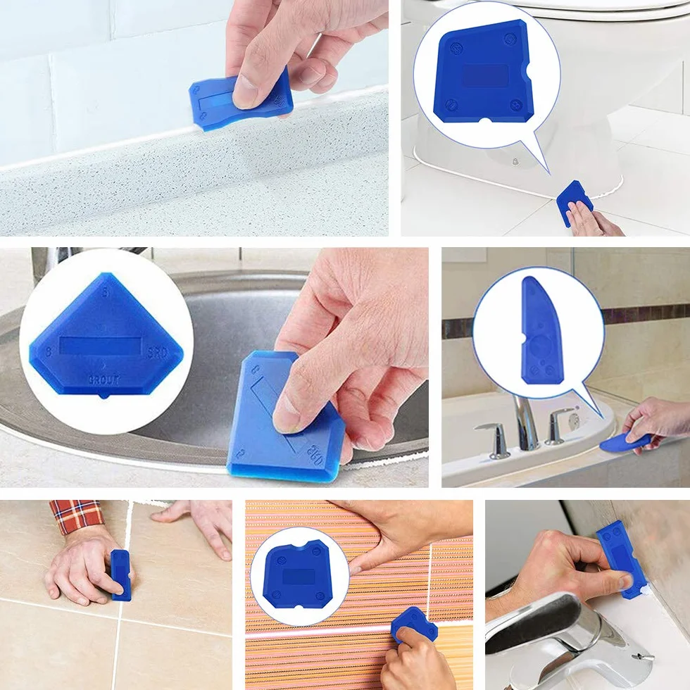 XCOZU 9 Pezzi Professionale per Fughe Kit di Spatole Sigillante Tool per Stanza da Bagno Cucina