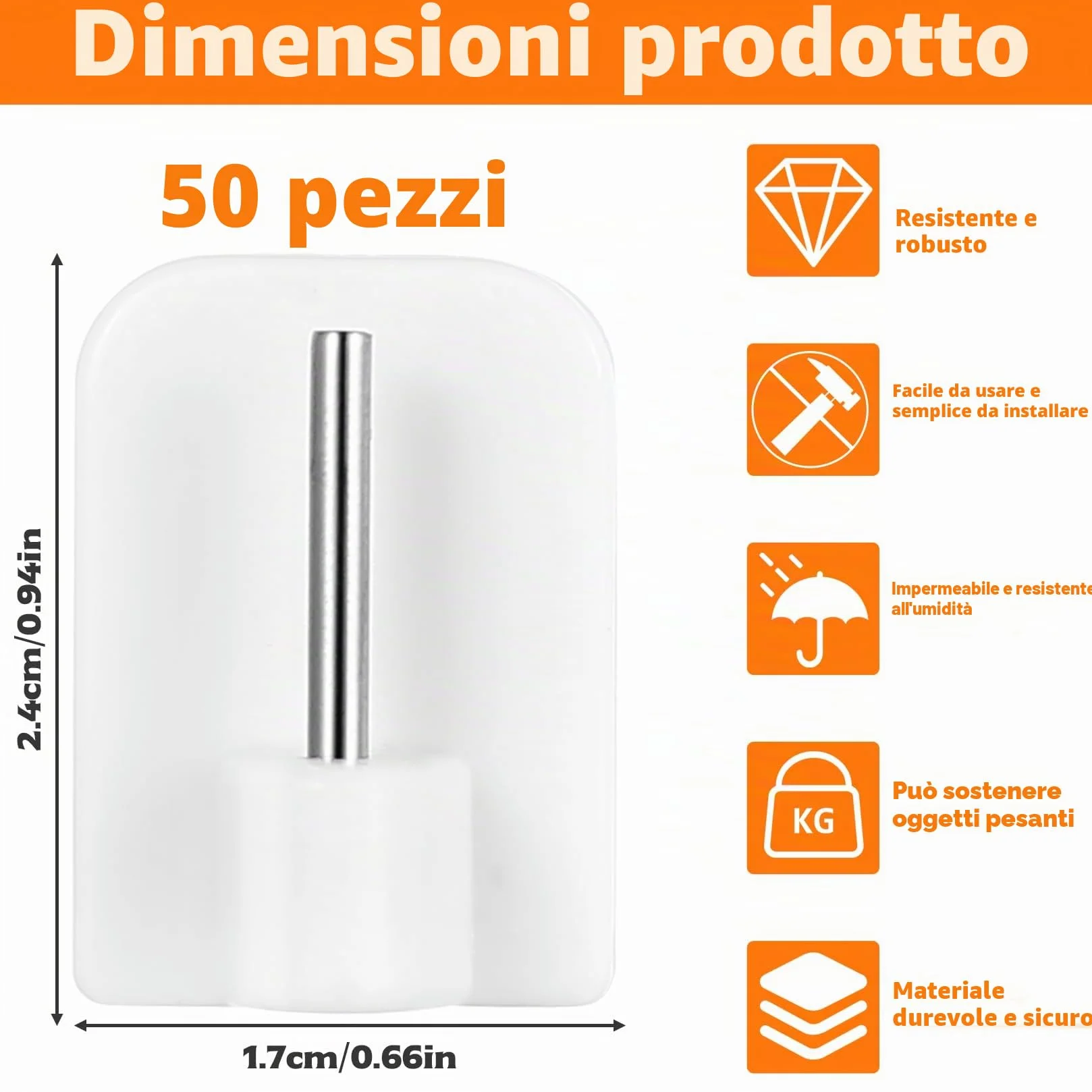 50 ganci autoadesivi per tende e finestre, gancio adesivo senza foratura, finestra in plastica