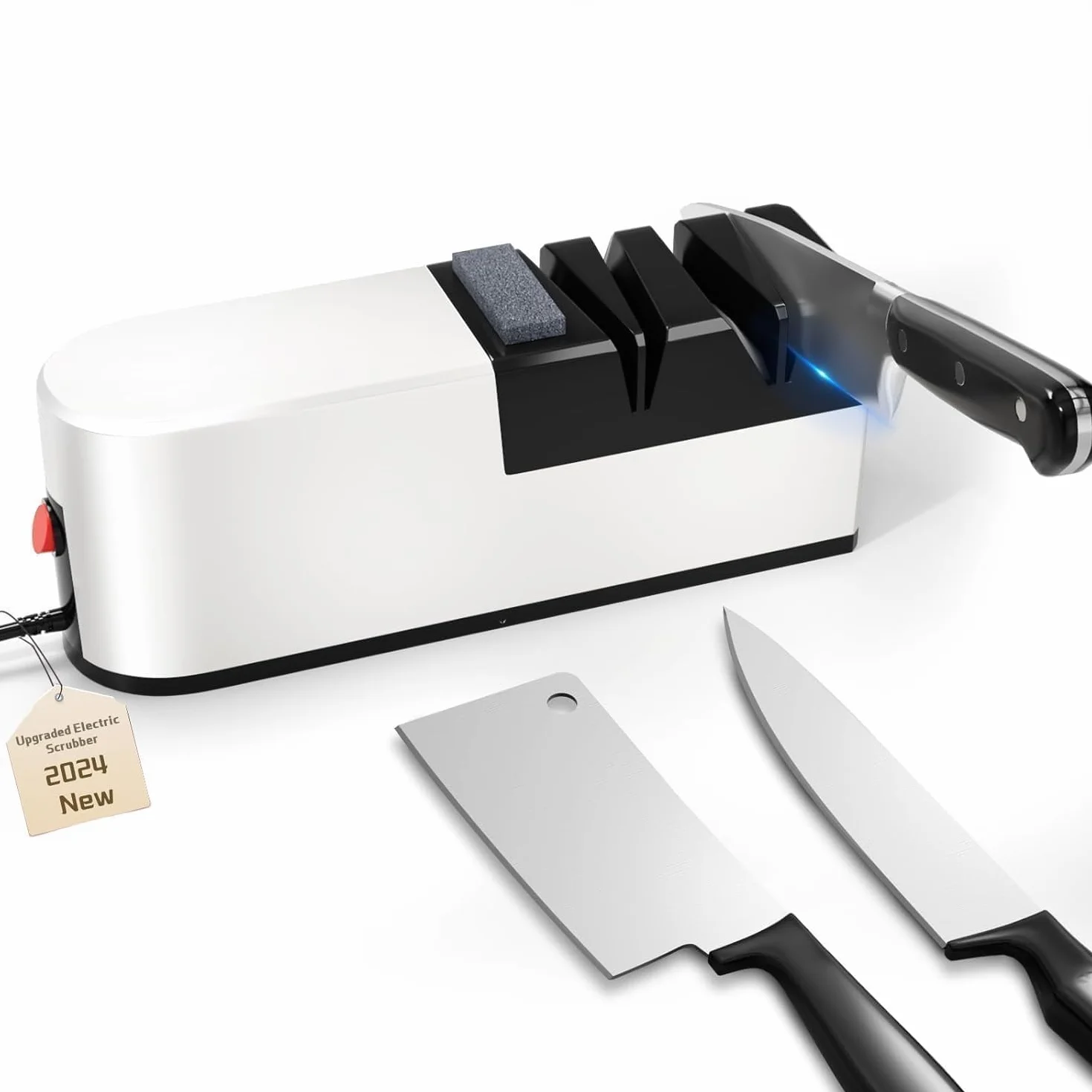 Affilacoltelli elettrico 5 in 1 lama dritta diamantato per affilatura e riparazione (KW1)