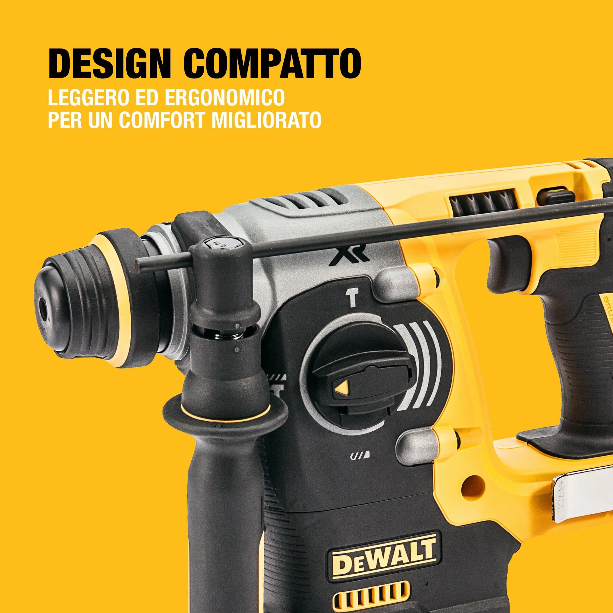 DEWALT 18V XR Trapano a Percussione Brushless 24mm SDS-Plus con 2 batterie da 5Ah, Caricabatterie Multi-Voltaggio XR e Kitbox TSTAK Heavy Duty, DCH273P2T-QW