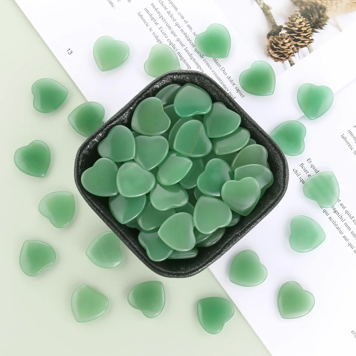 Avventurina Verde Naturale Cristalli a Forma di Cuore - Pietre Curative per Reiki, Chakra, Wicca
