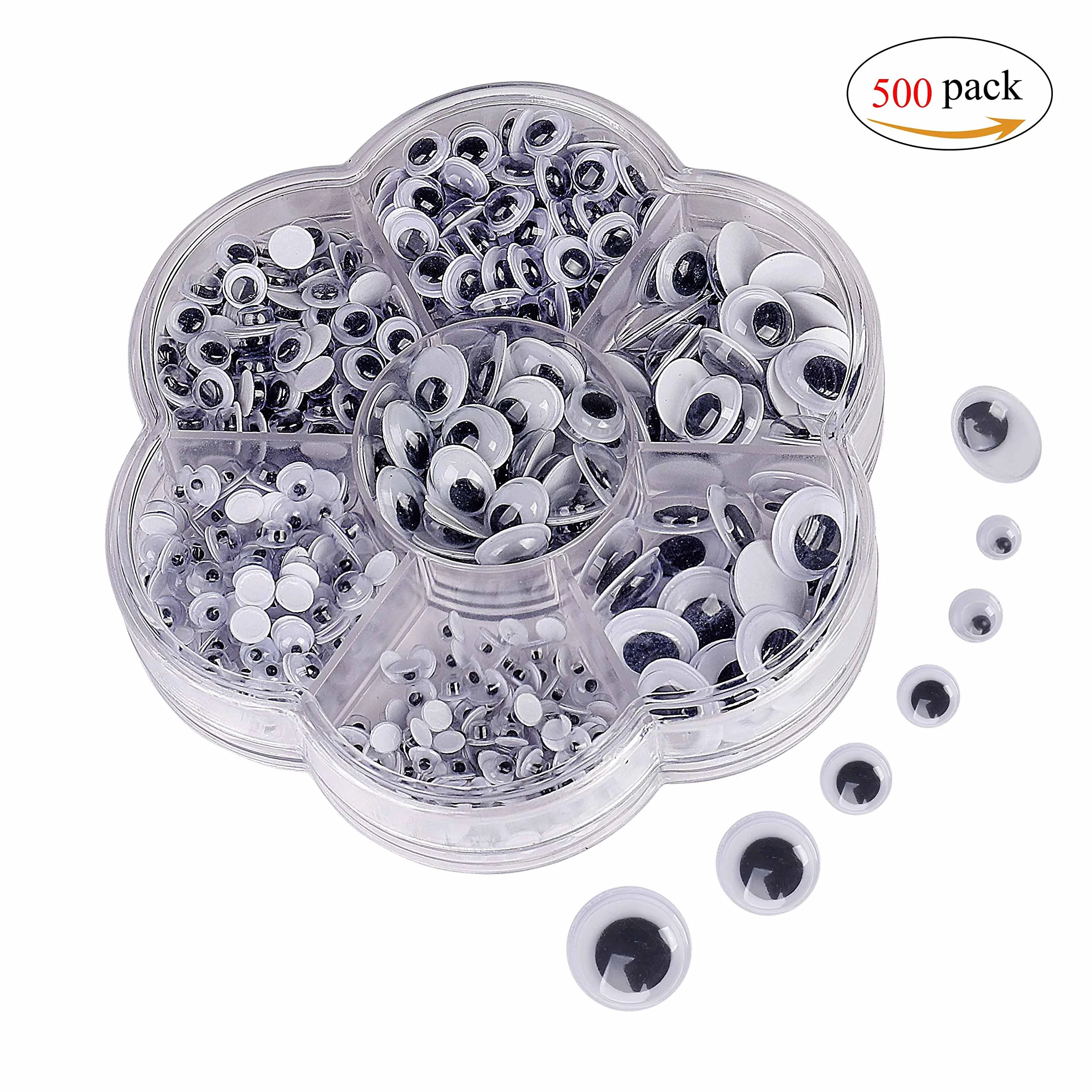 Occhi di Plastica Assortiti 500 Pezzi per DIY Scrapbooking Mestiere